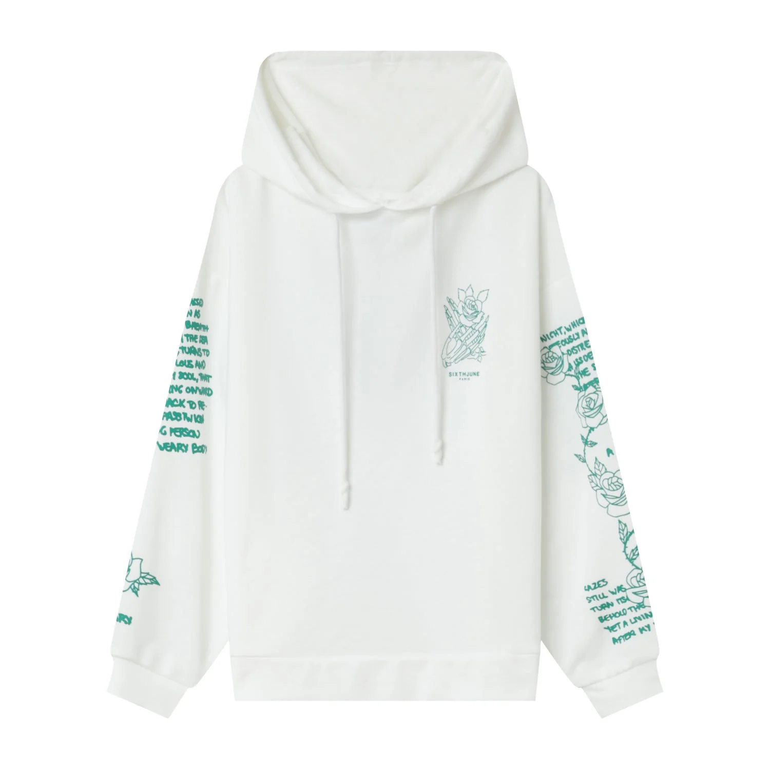 Sweat capuche squelette Blanc - Image 6