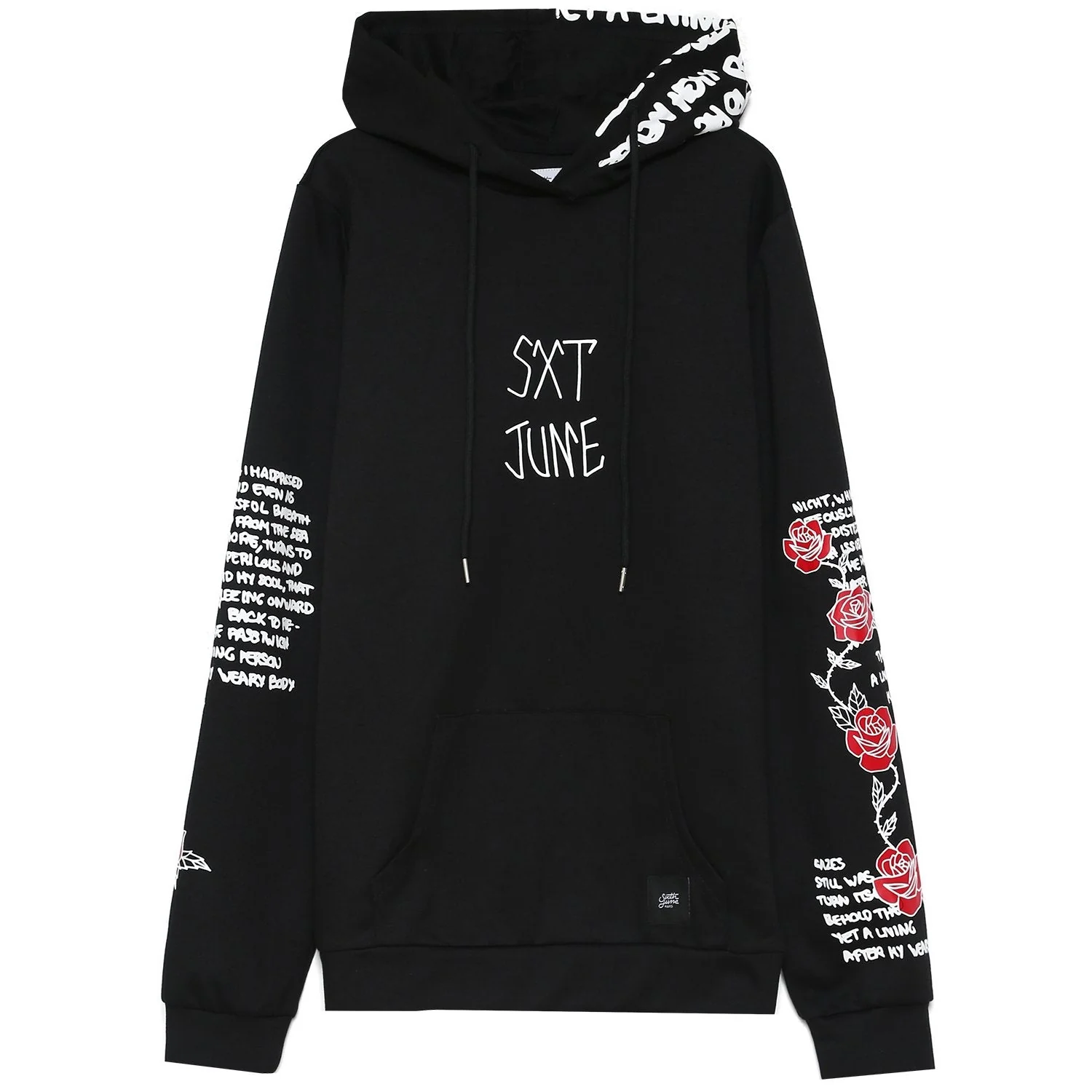 Sweat capuche imprimé tête de mort Noir blanc - Image 7