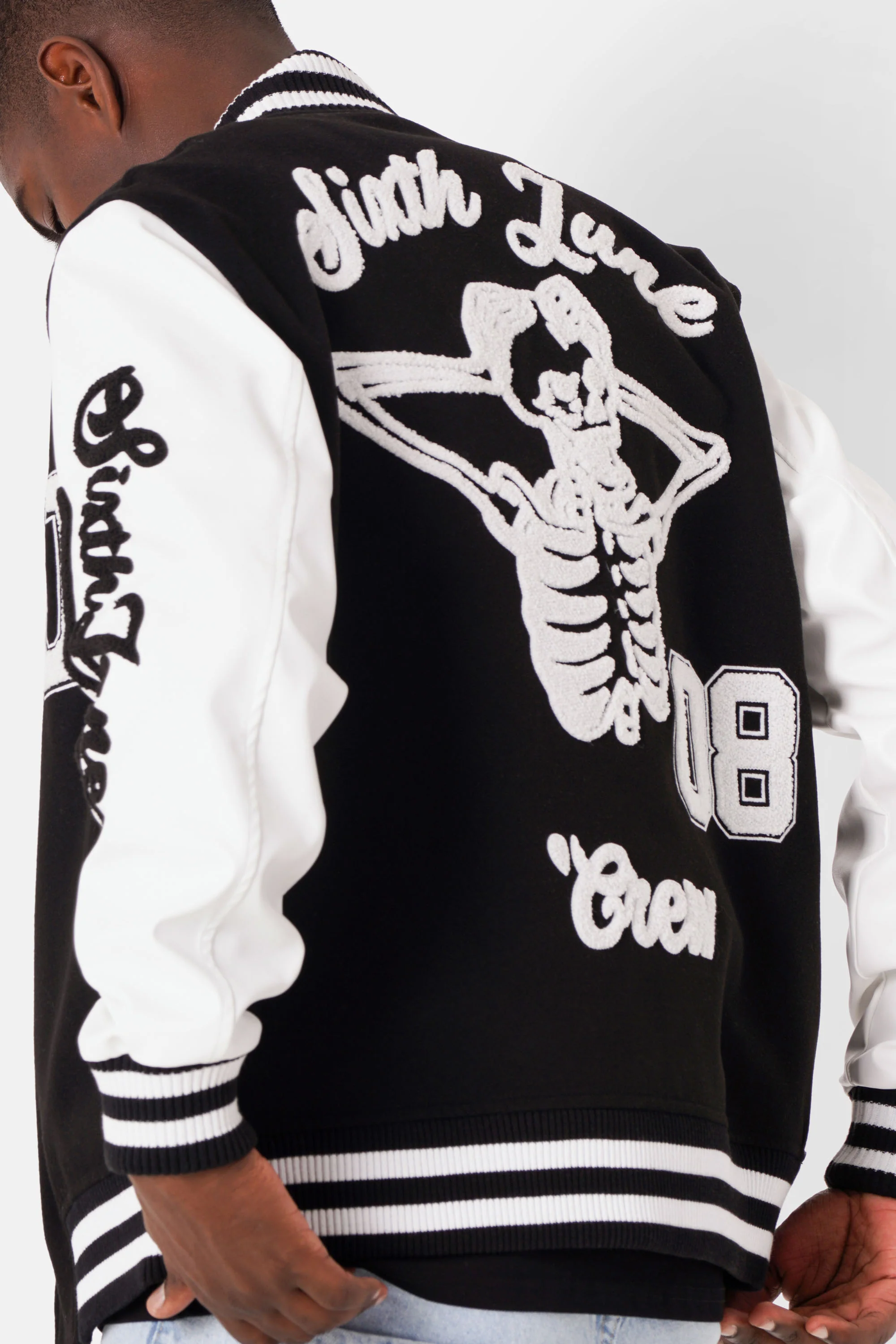 SKULL retro varsity jacket - Image 4