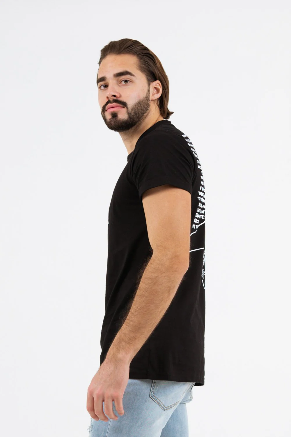 T-shirt imprimé tête de mort Noir Blanc - Image 4