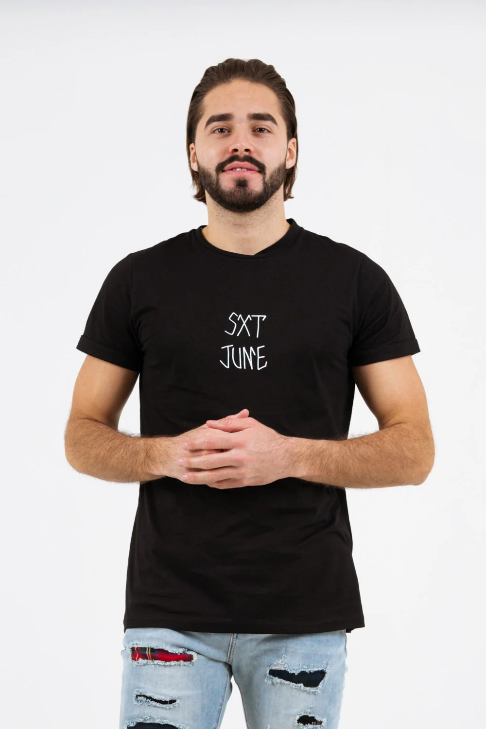 T-shirt imprimé tête de mort Noir Blanc - Image 5