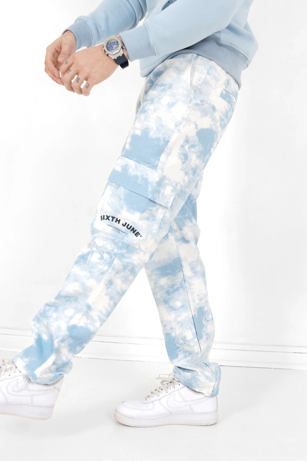 Pantalon cargo ciel Bleu clair - Image 4