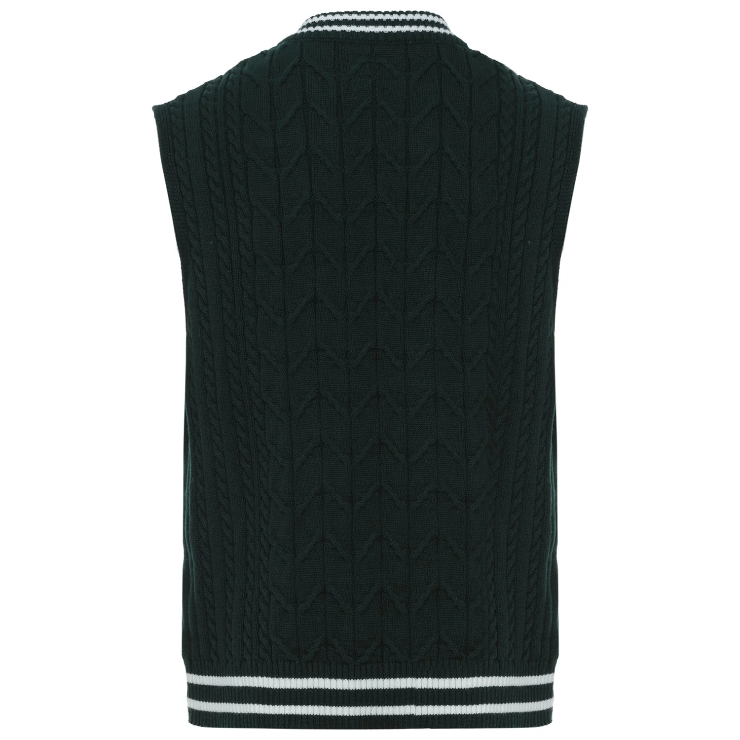 Pull sans manches maille broderie Vert foncé - Image 8