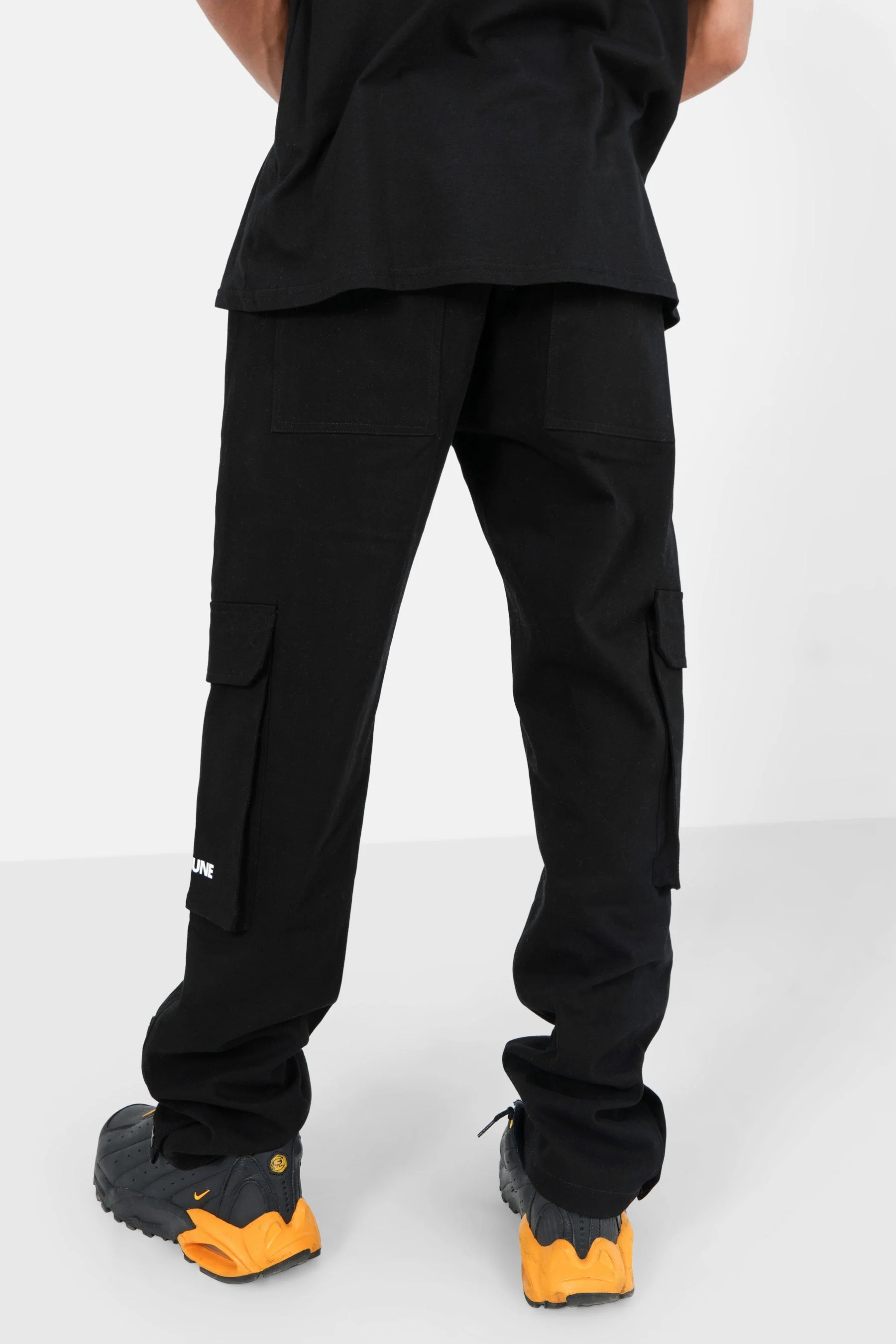 Pantalon cargo boutons chevilles Noir - Image 5