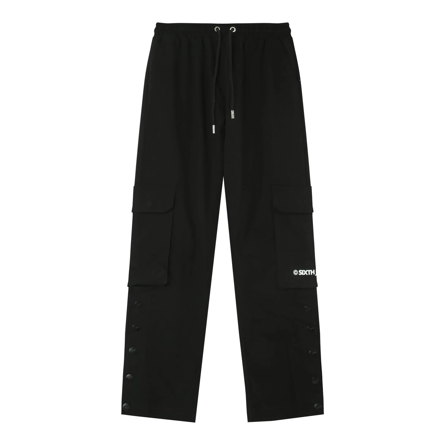 Pantalon cargo boutons chevilles Noir - Image 7