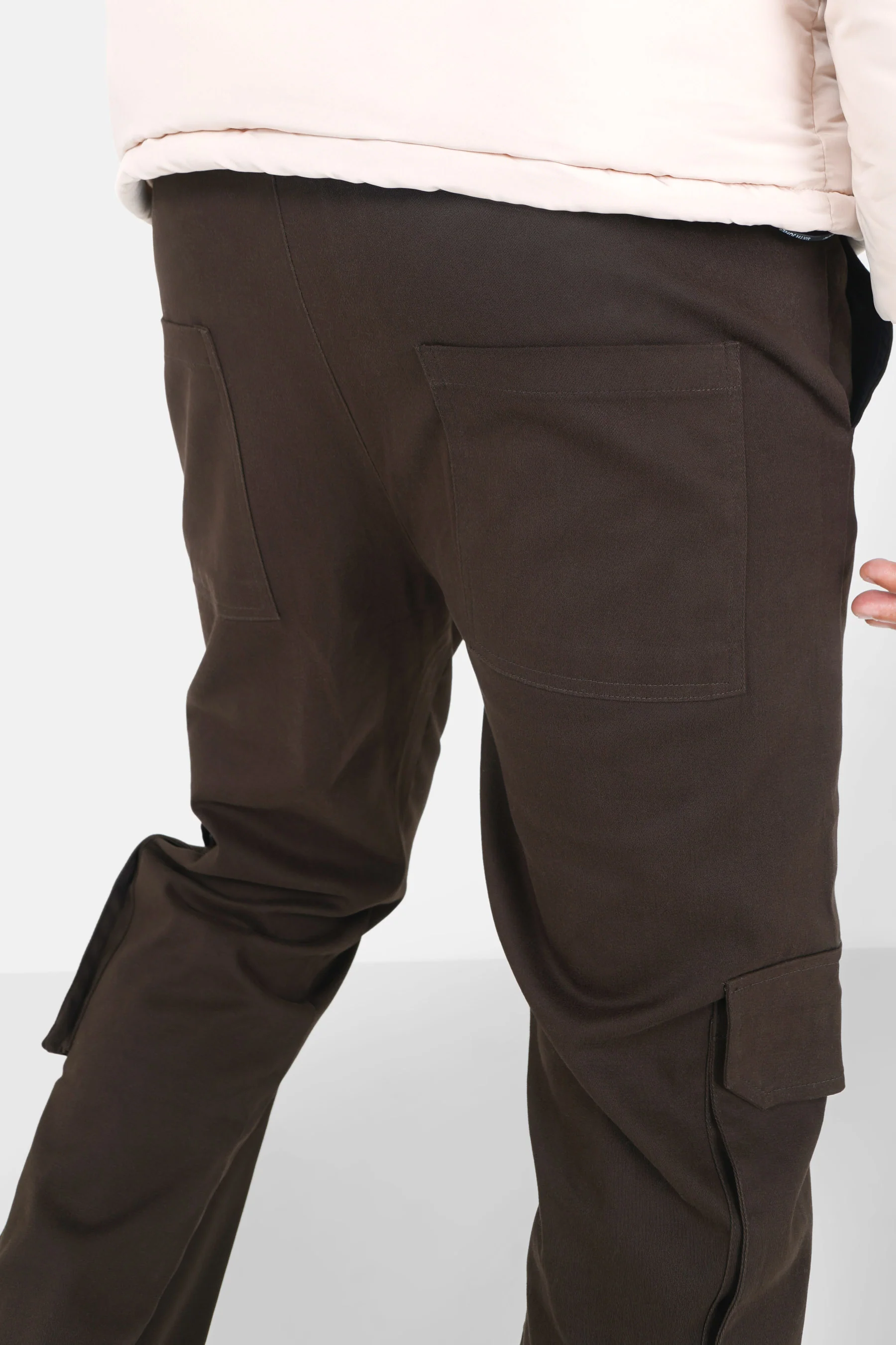 Pantalon cargo boutons chevilles Marron - Image 3