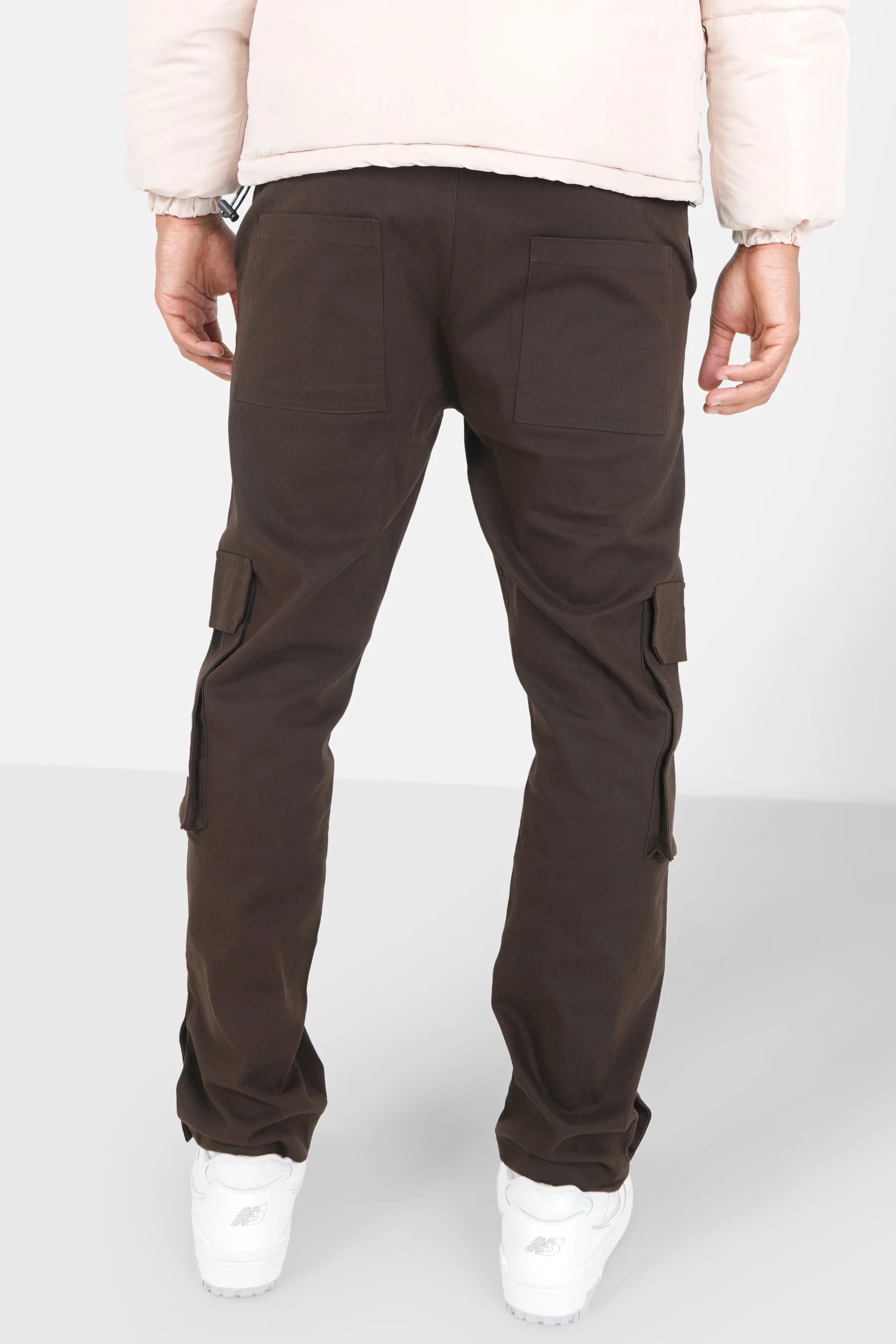 Pantalon cargo boutons chevilles Marron - Image 5