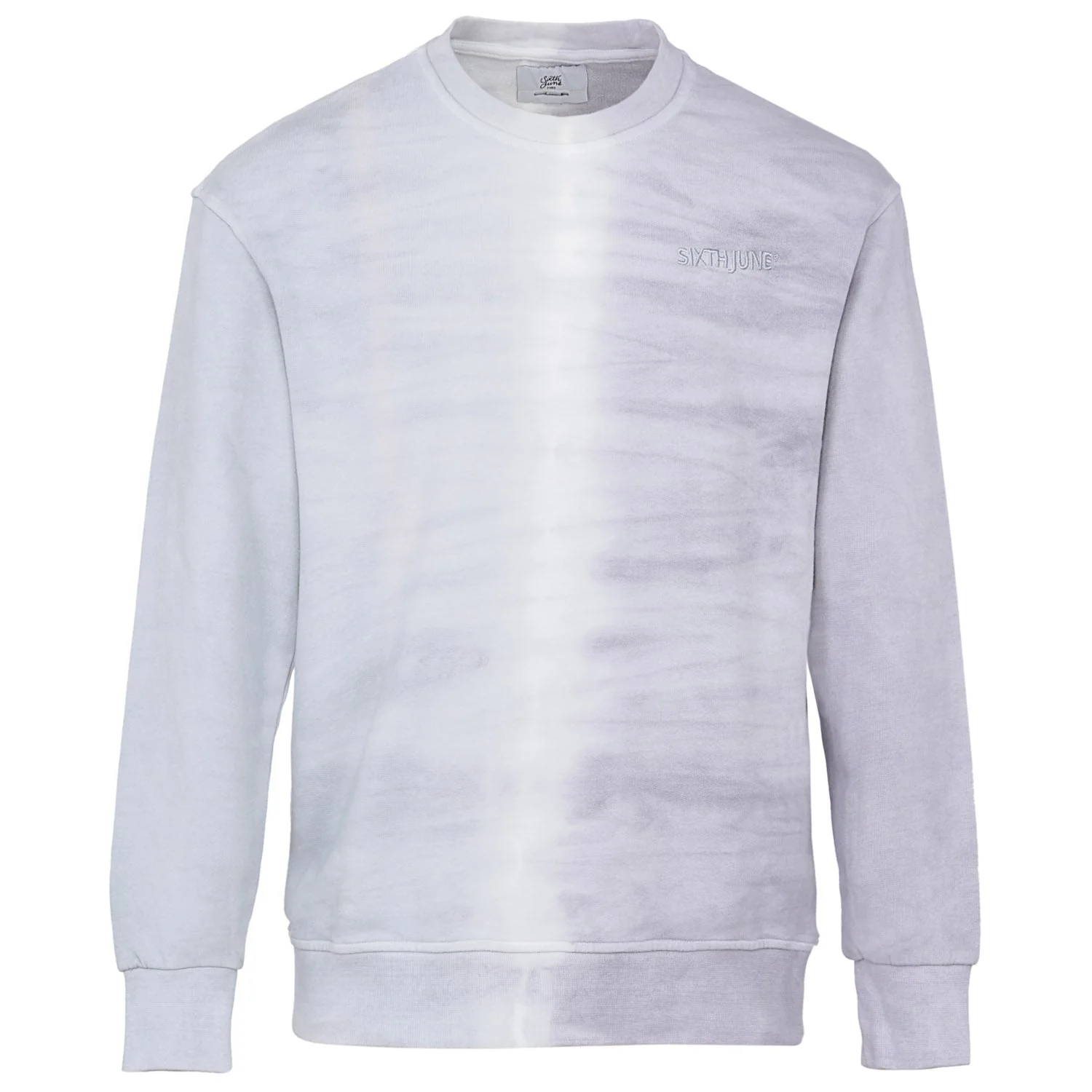 Sweatshirt bicolore délavé logo Gris clair - Image 6