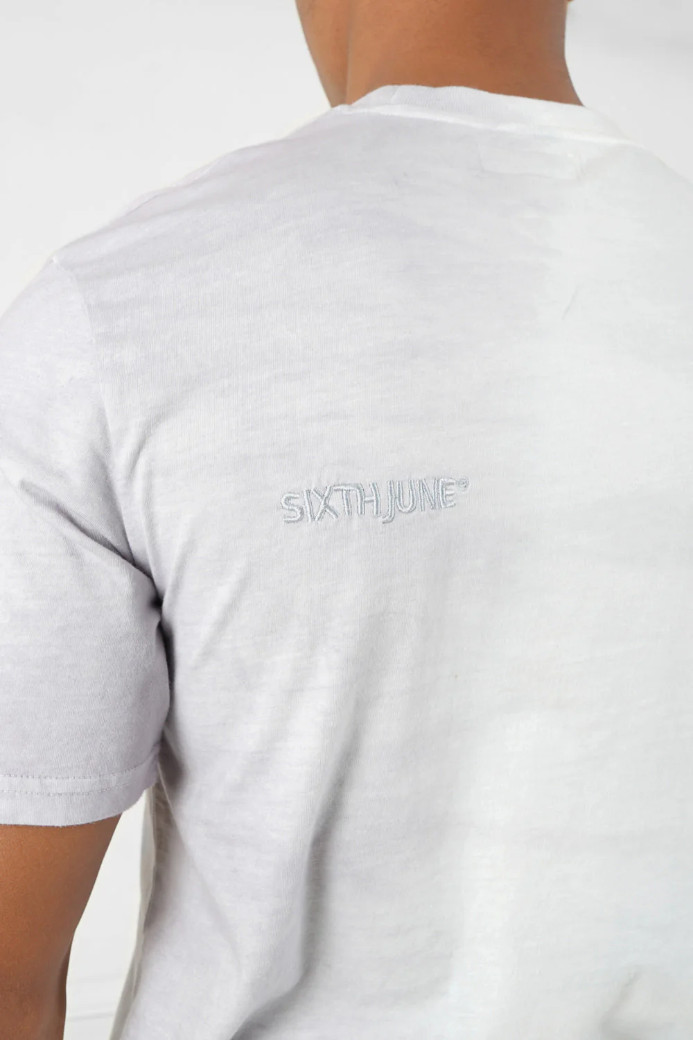 T-shirt bicolore délavé logo Gris - Image 3