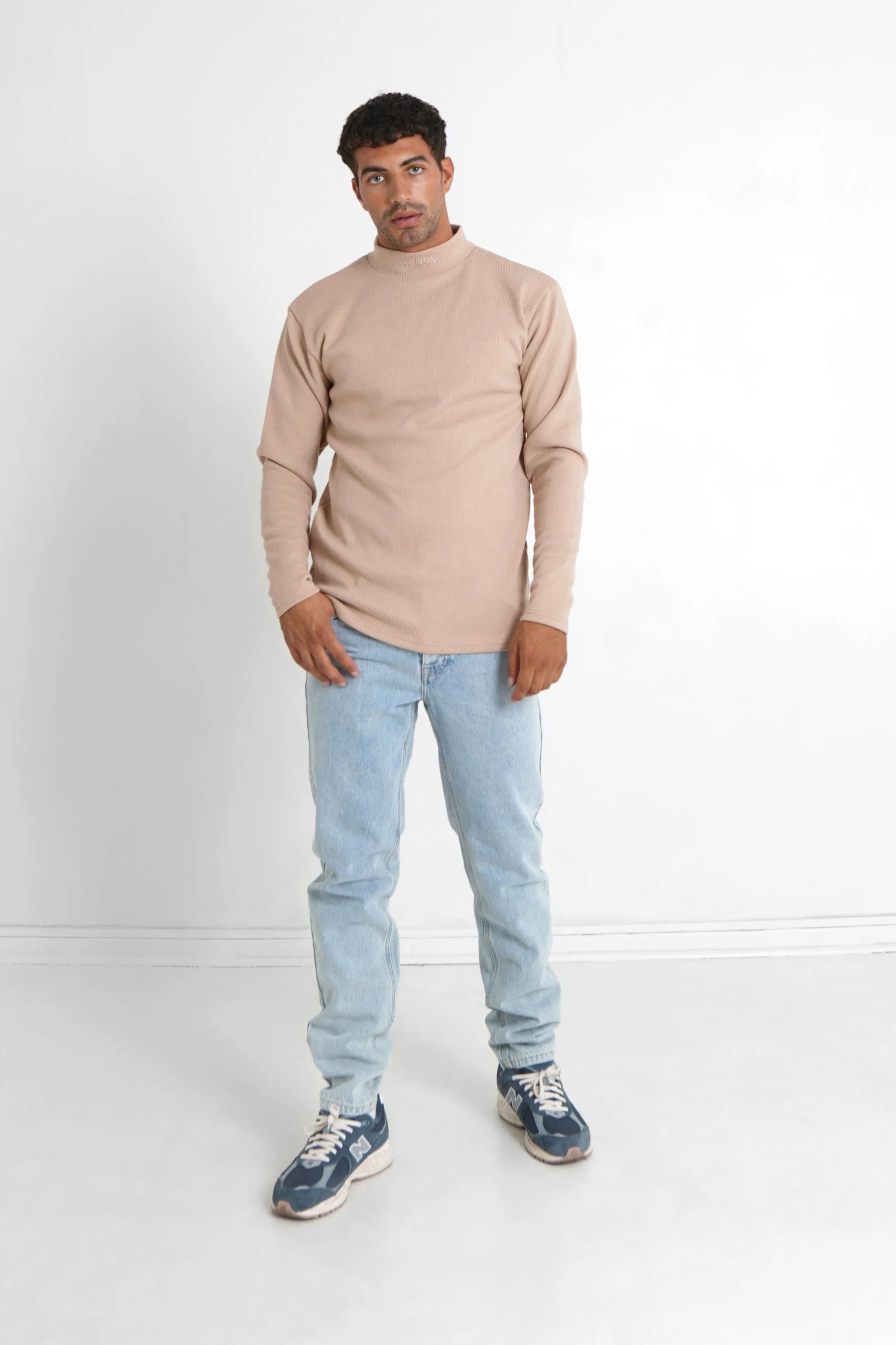 Pull maille logo brodé Beige - Image 2