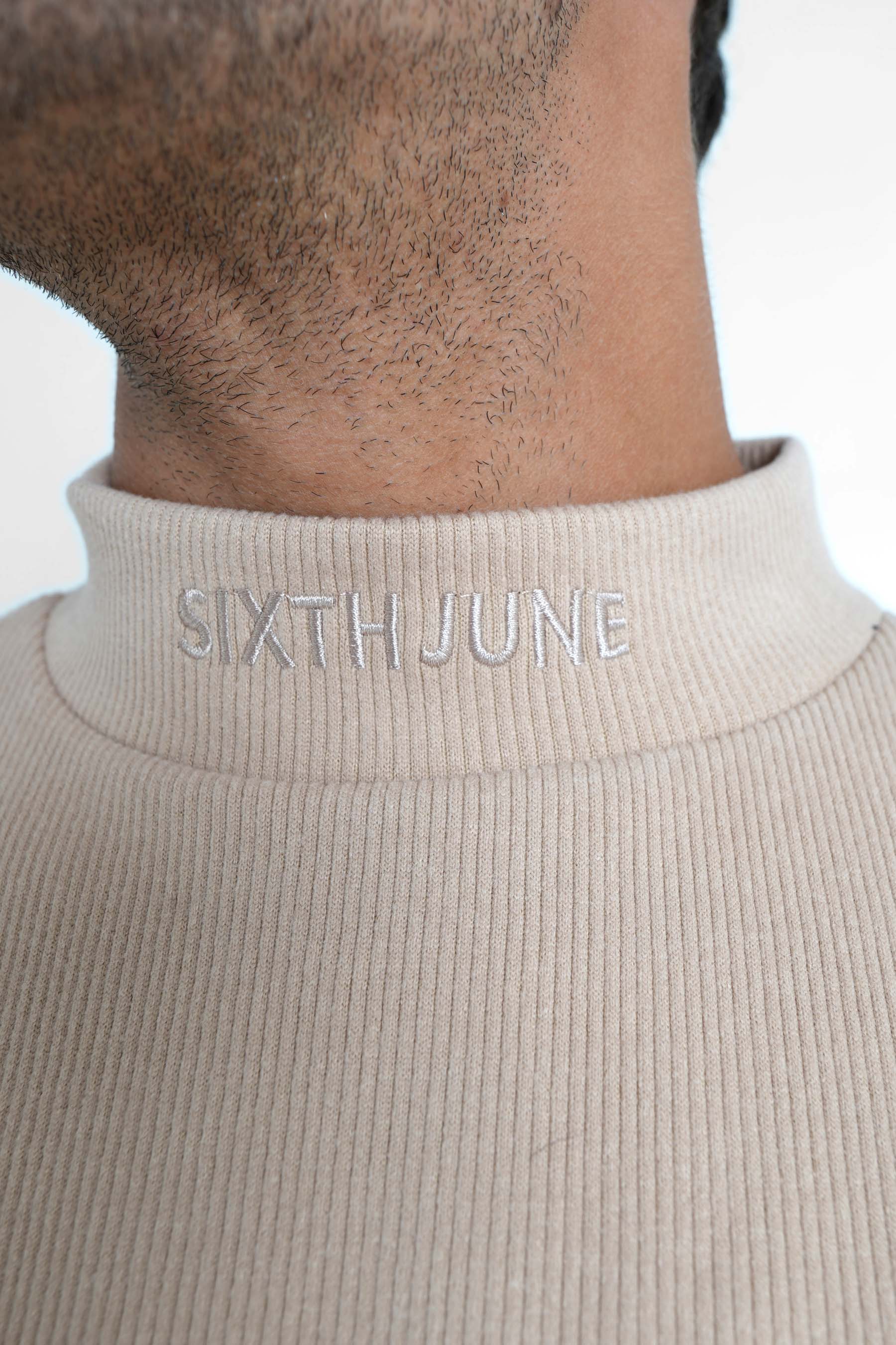 Pull maille logo brodé Beige - Image 3