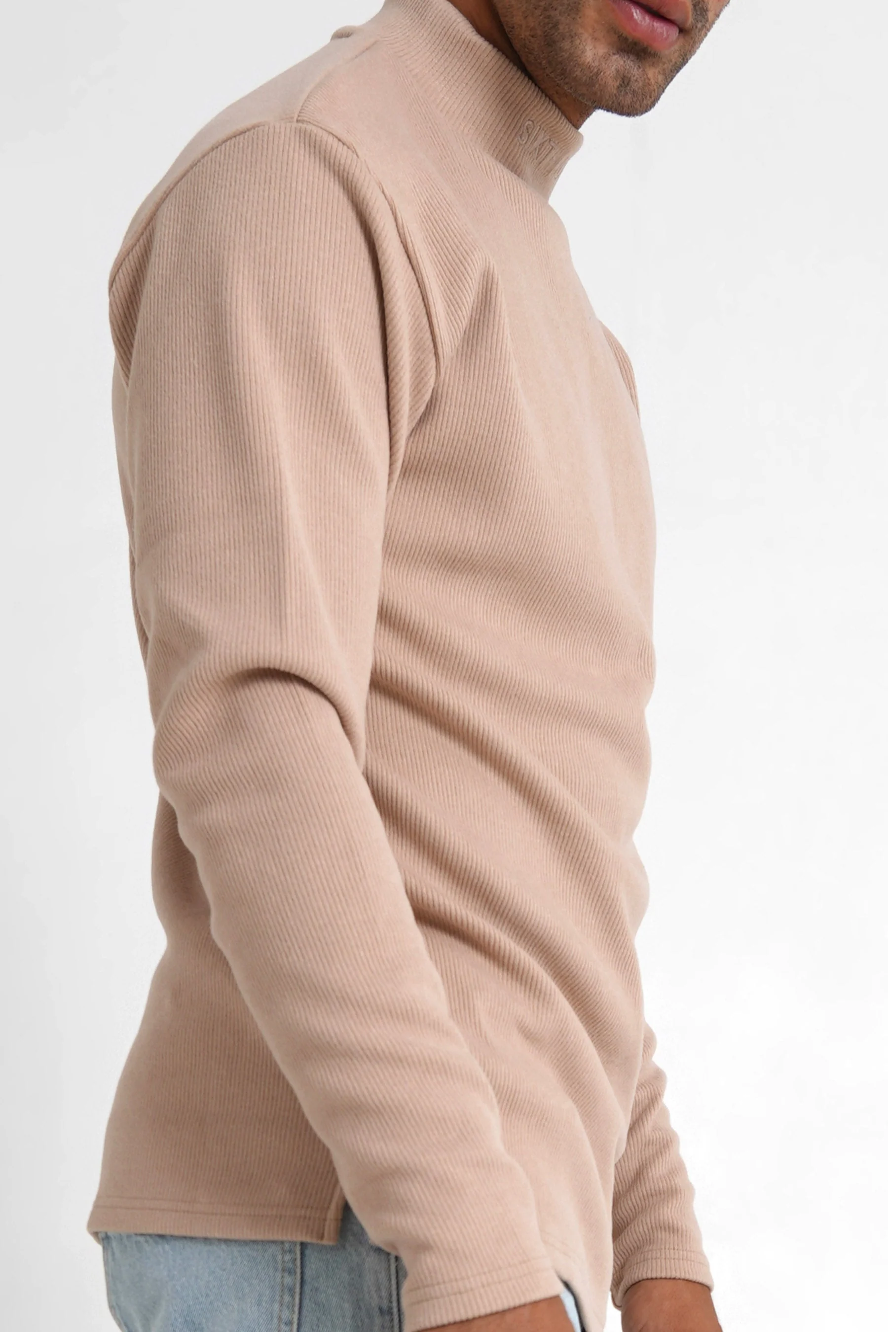 Pull maille logo brodé Beige - Image 4