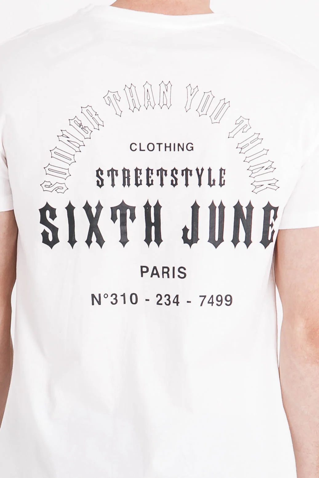 T-shirt manches courtes gothique dos blanc - Image 3