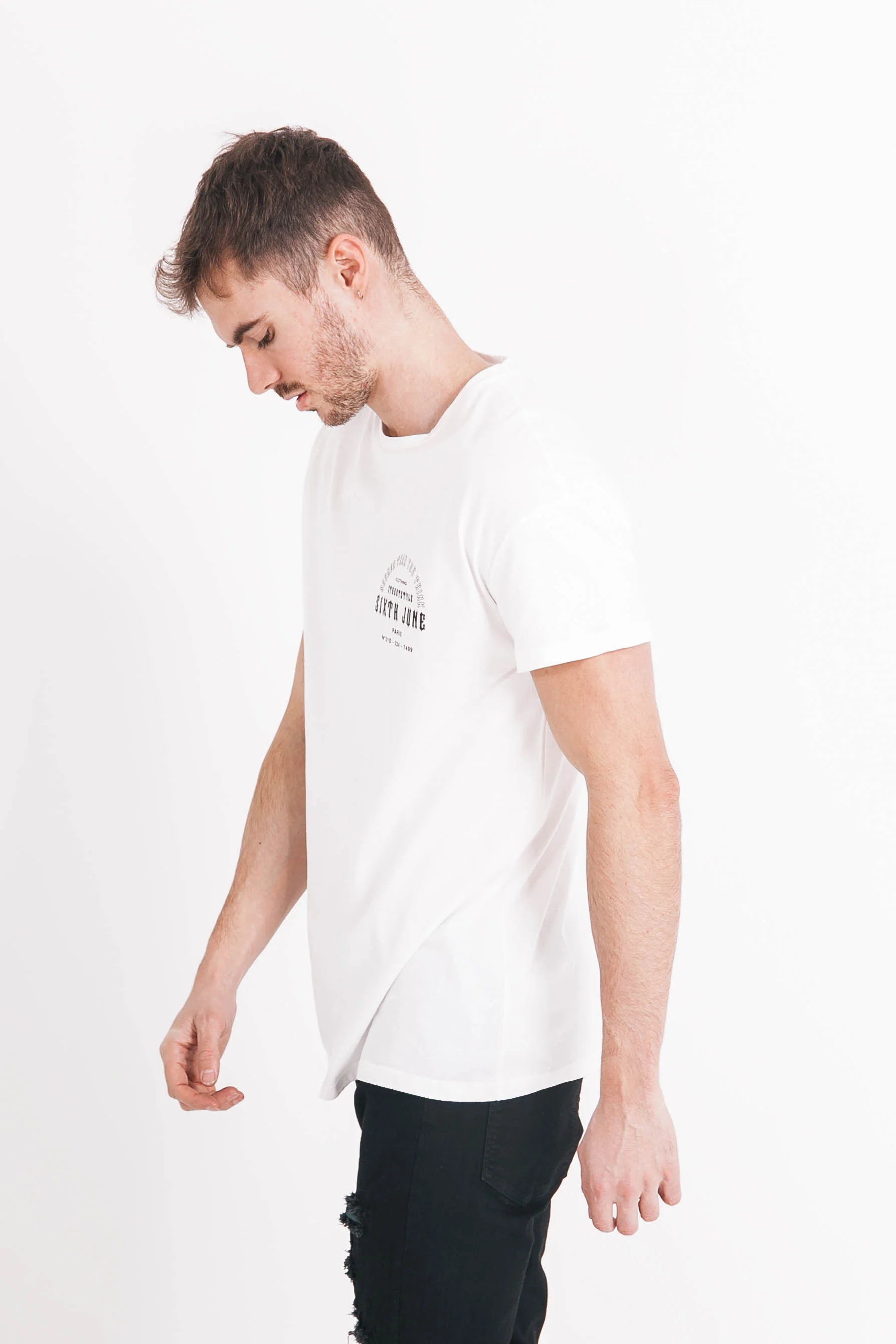 T-shirt manches courtes gothique dos blanc - Image 5