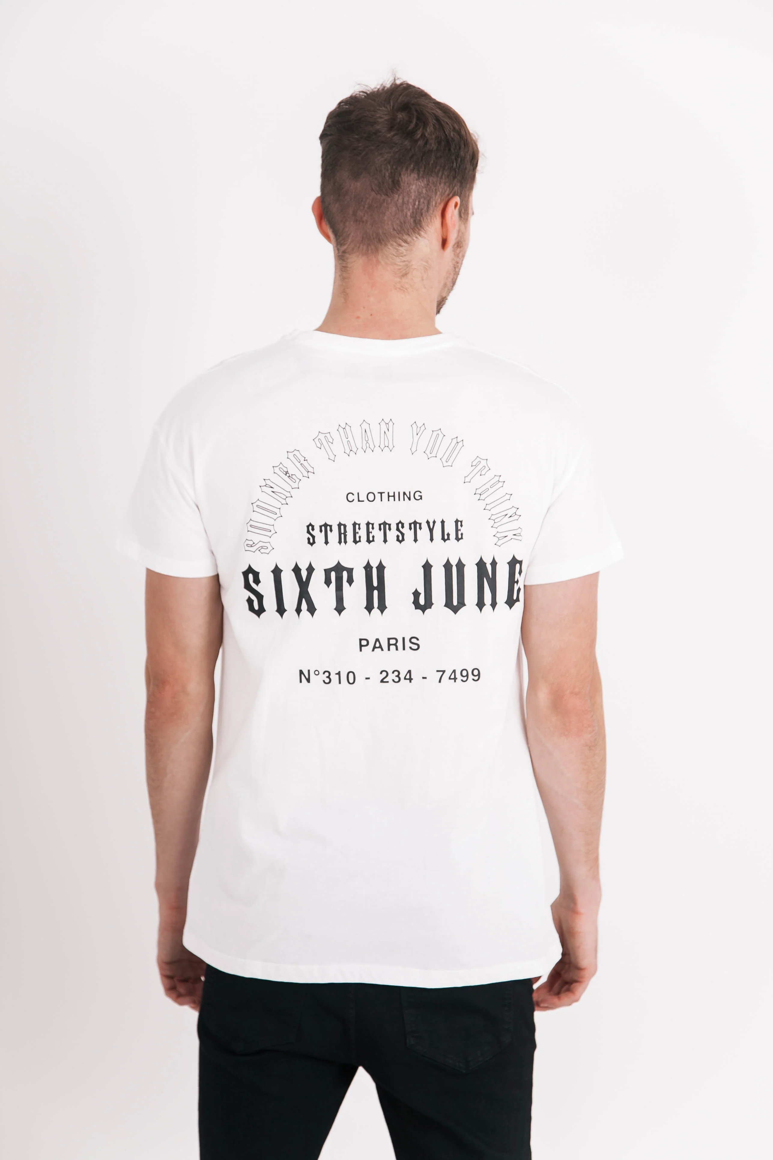 T-shirt manches courtes gothique dos blanc - Image 8