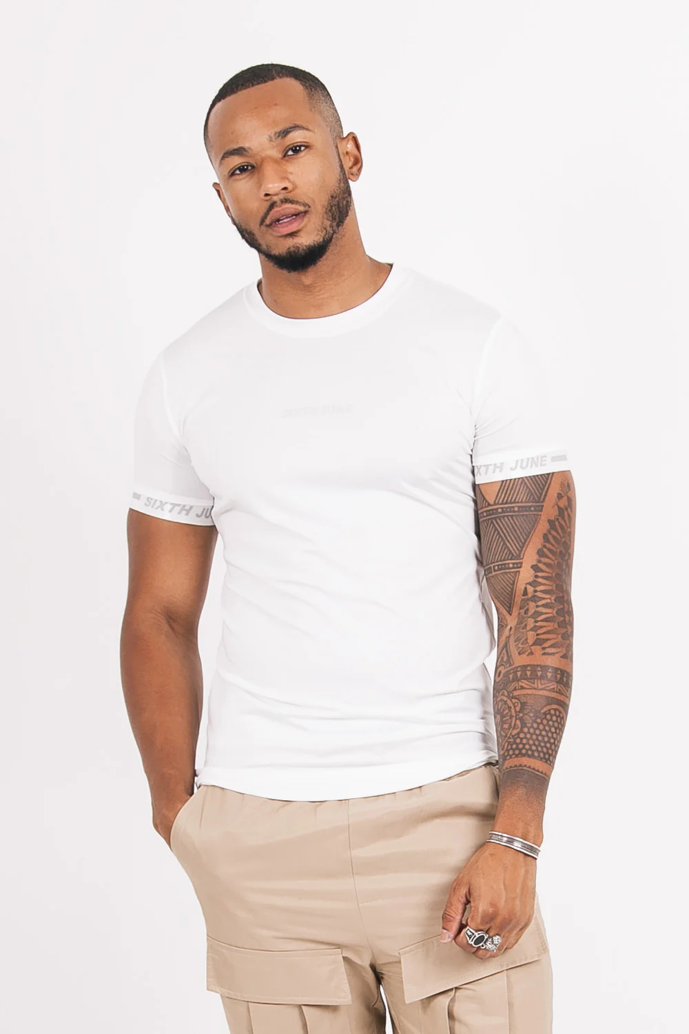 T-shirt maillot logo manche blanc - Image 2