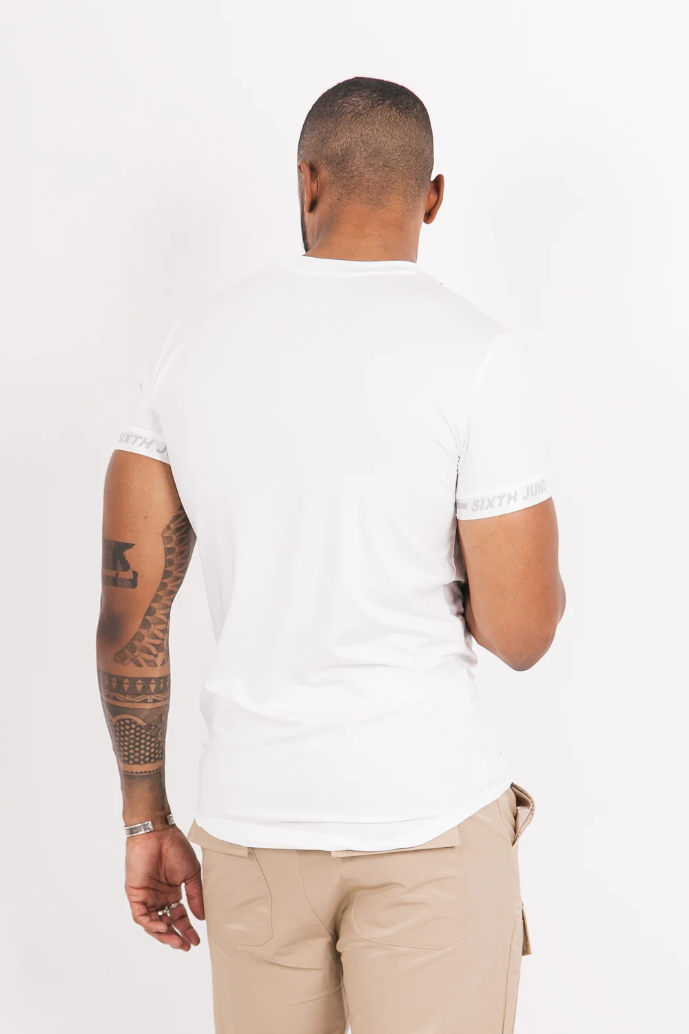 T-shirt maillot logo manche blanc - Image 4