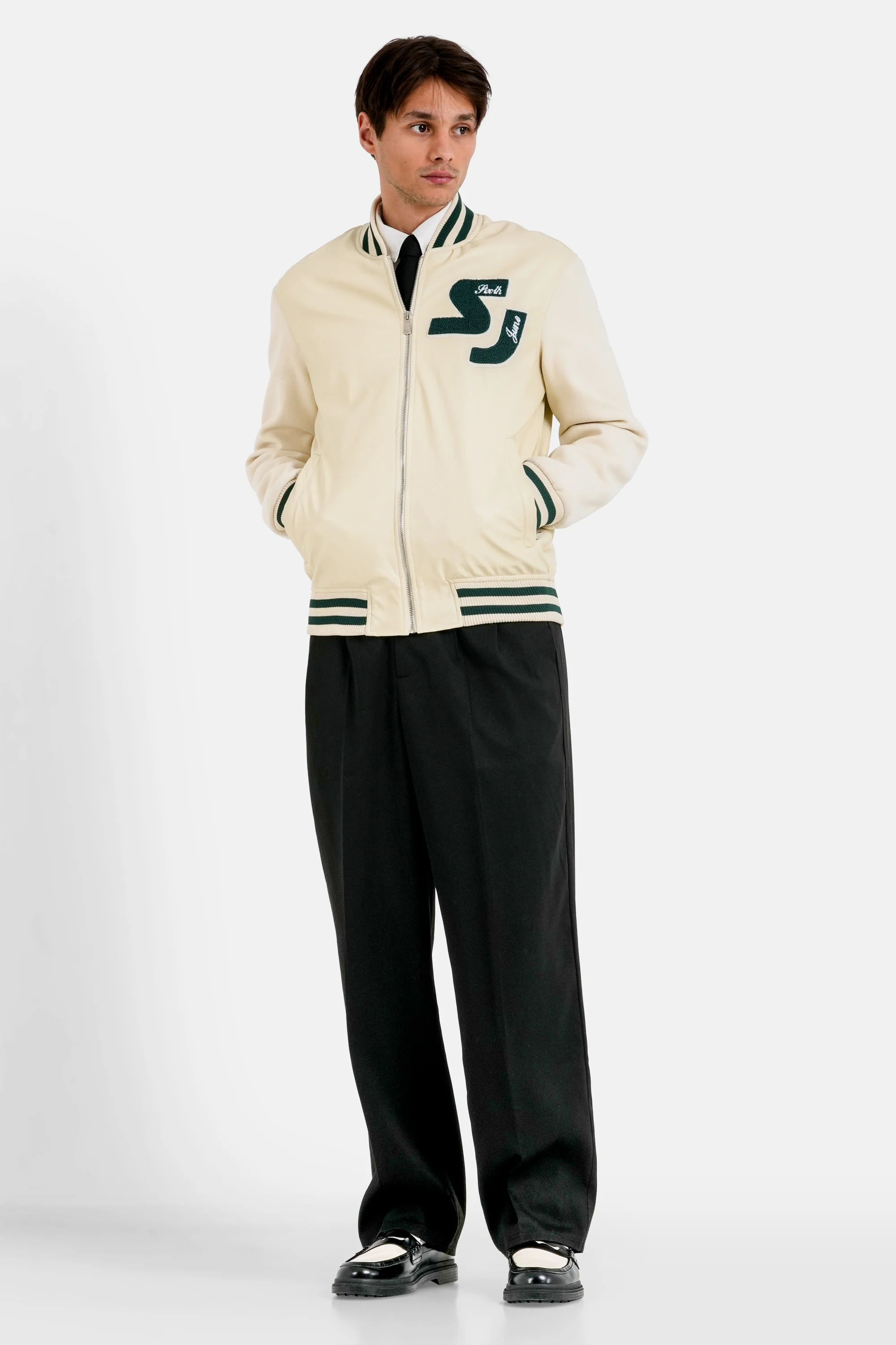 Veste teddy bi-matière Beige - Image 2