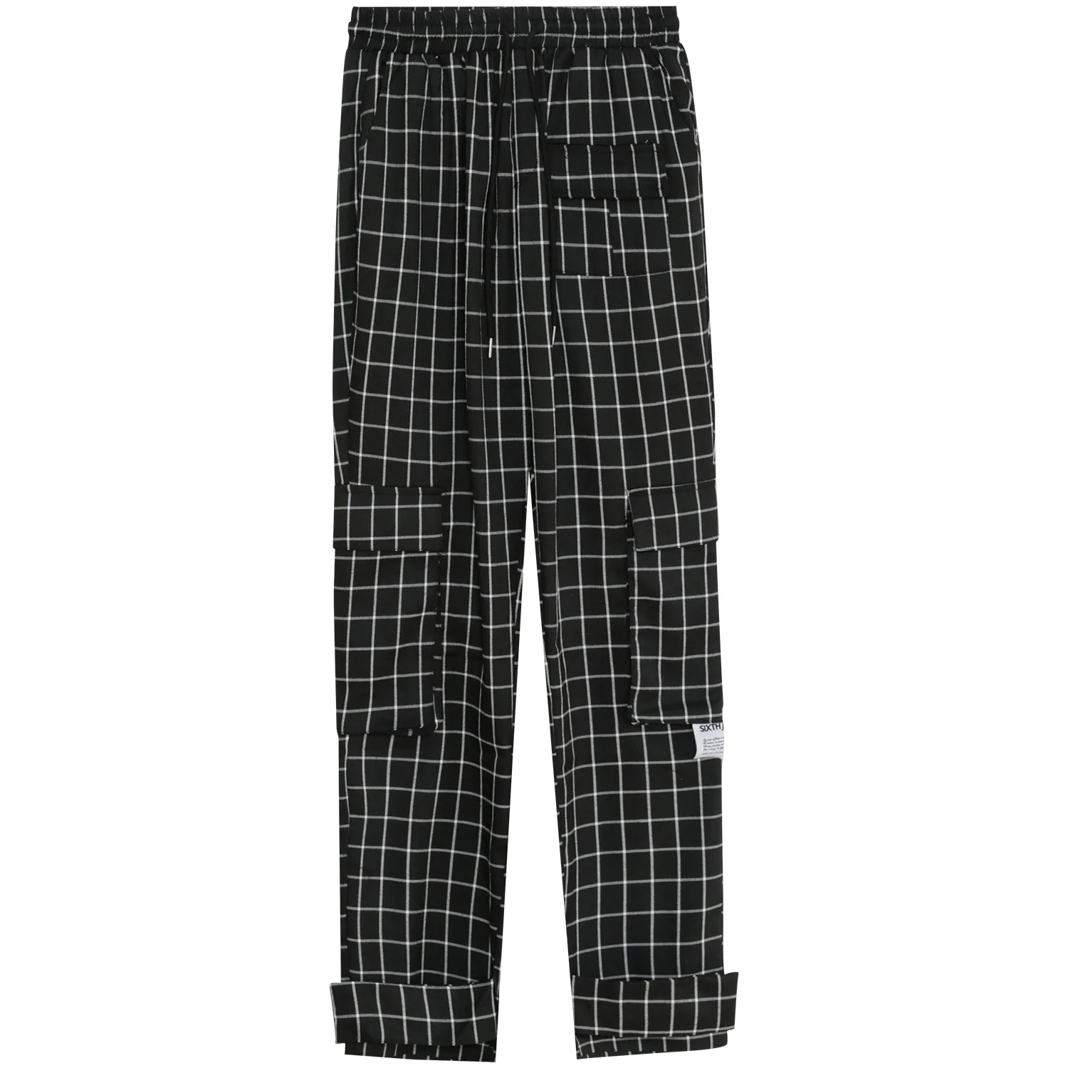 Pantalon cargo carreaux Noir - Image 6