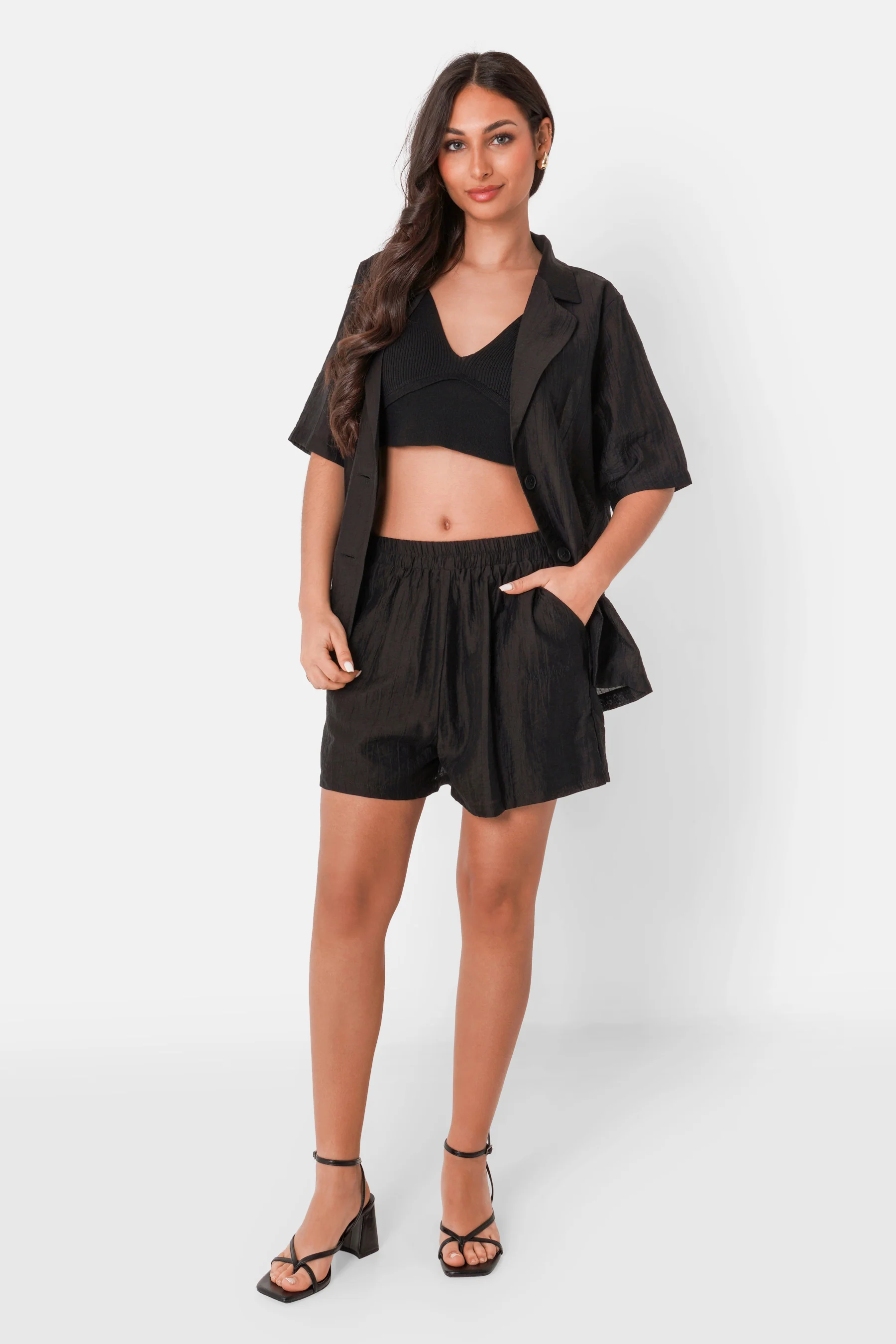 Chemise fluide logo broderie Noir - Image 2