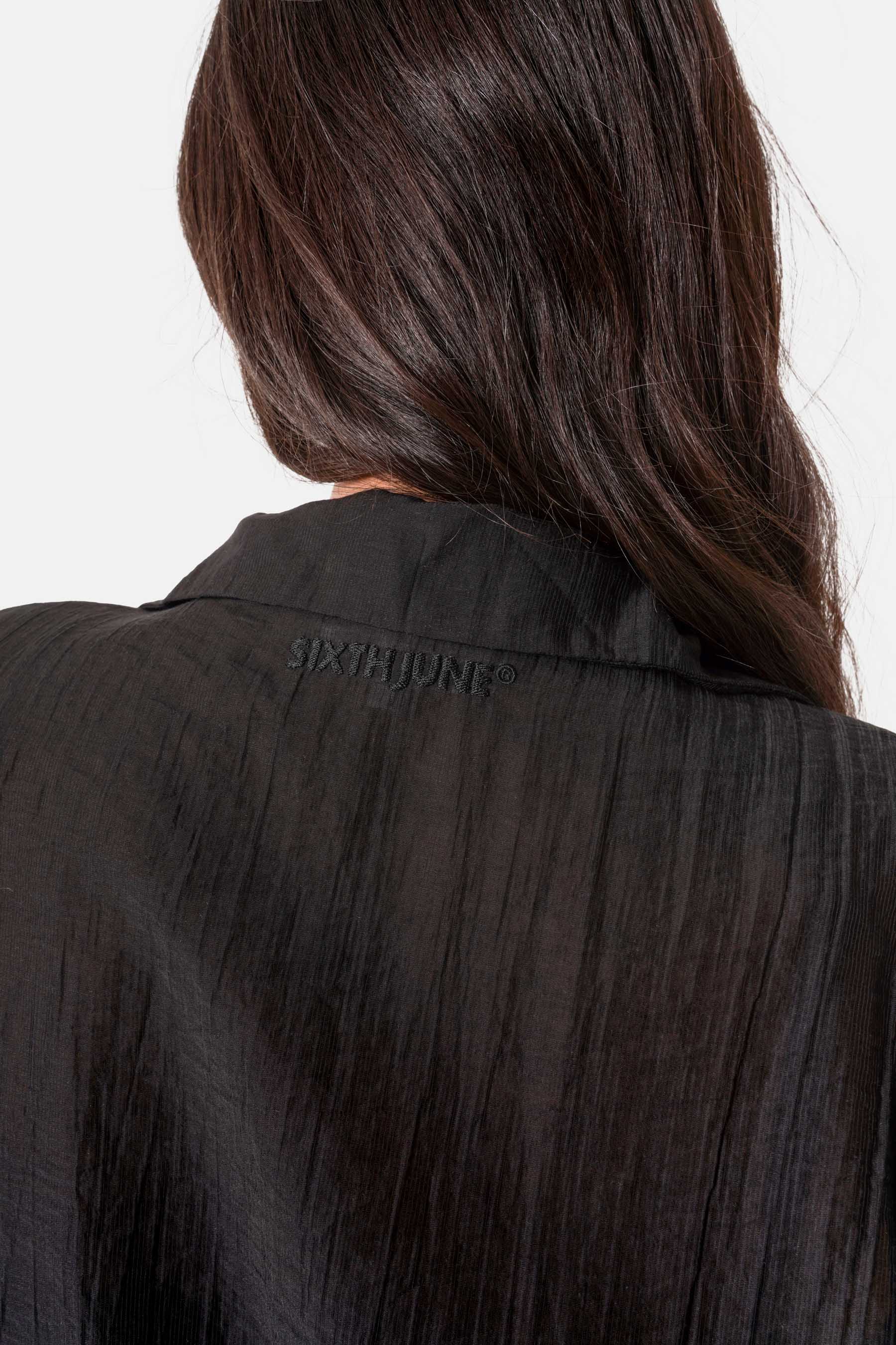 Chemise fluide logo broderie Noir - Image 4