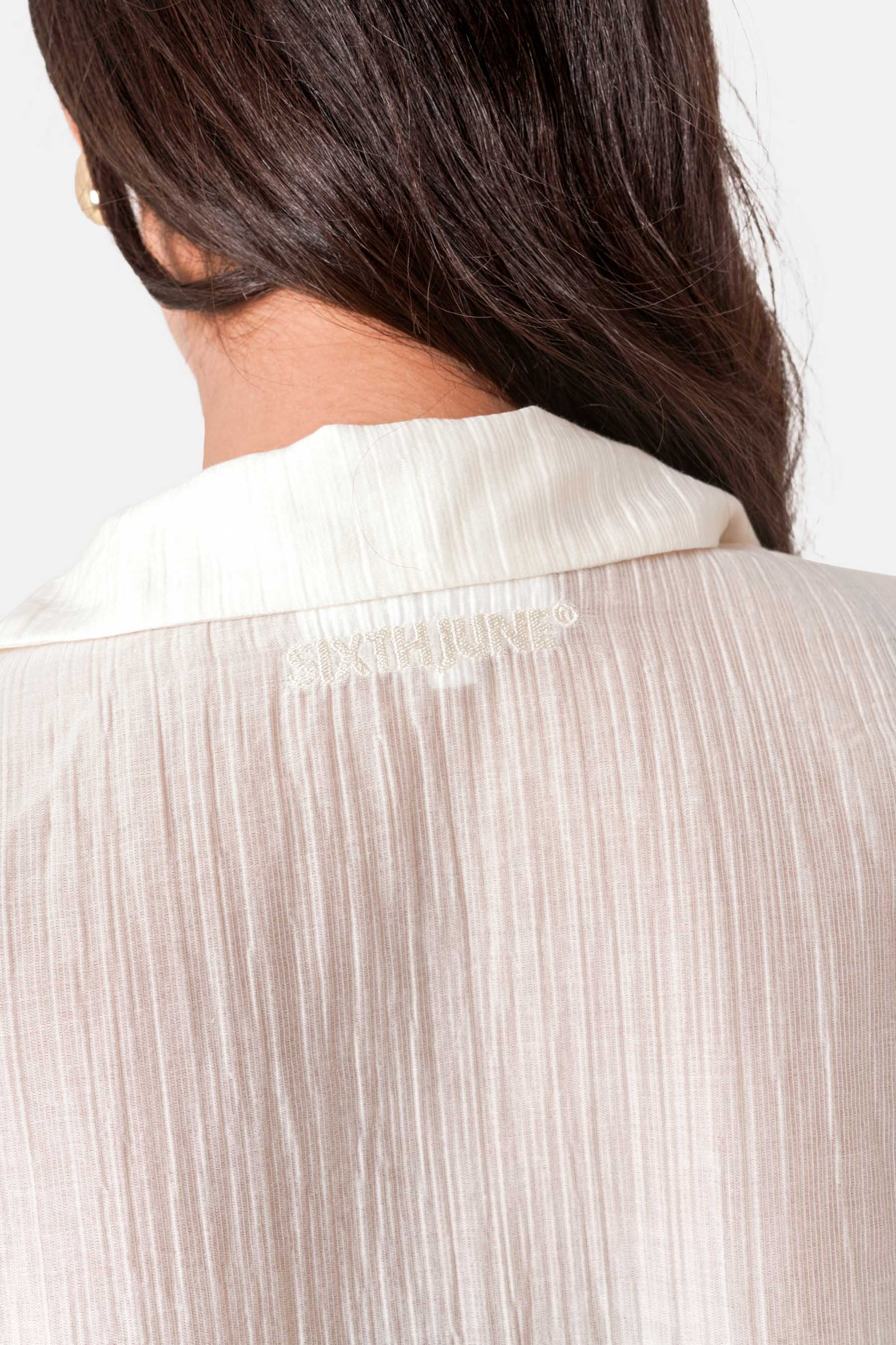 Chemise fluide logo broderie Blanc - Image 3