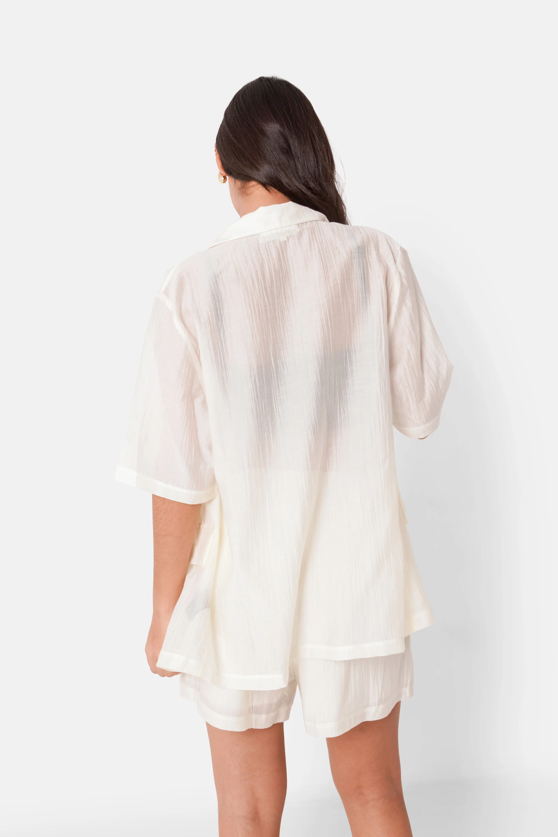 Chemise fluide logo broderie Blanc - Image 5