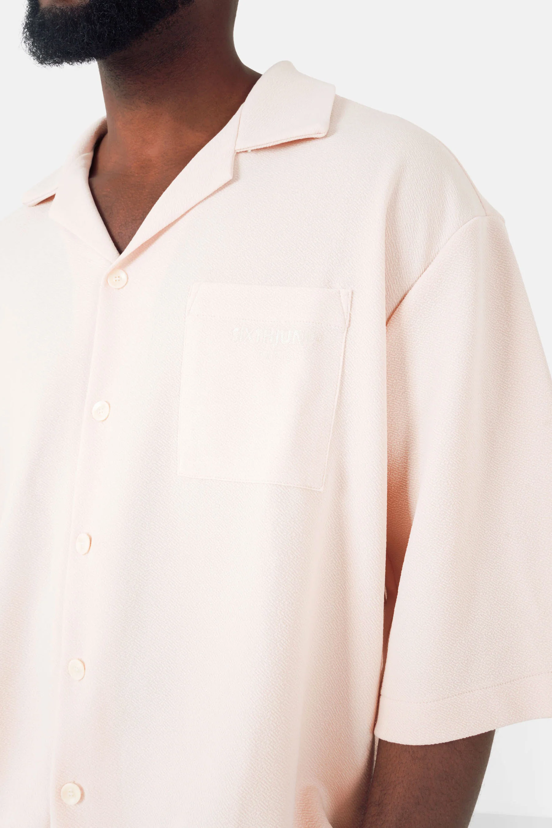 Chemise texturé logo Beige clair - Image 3