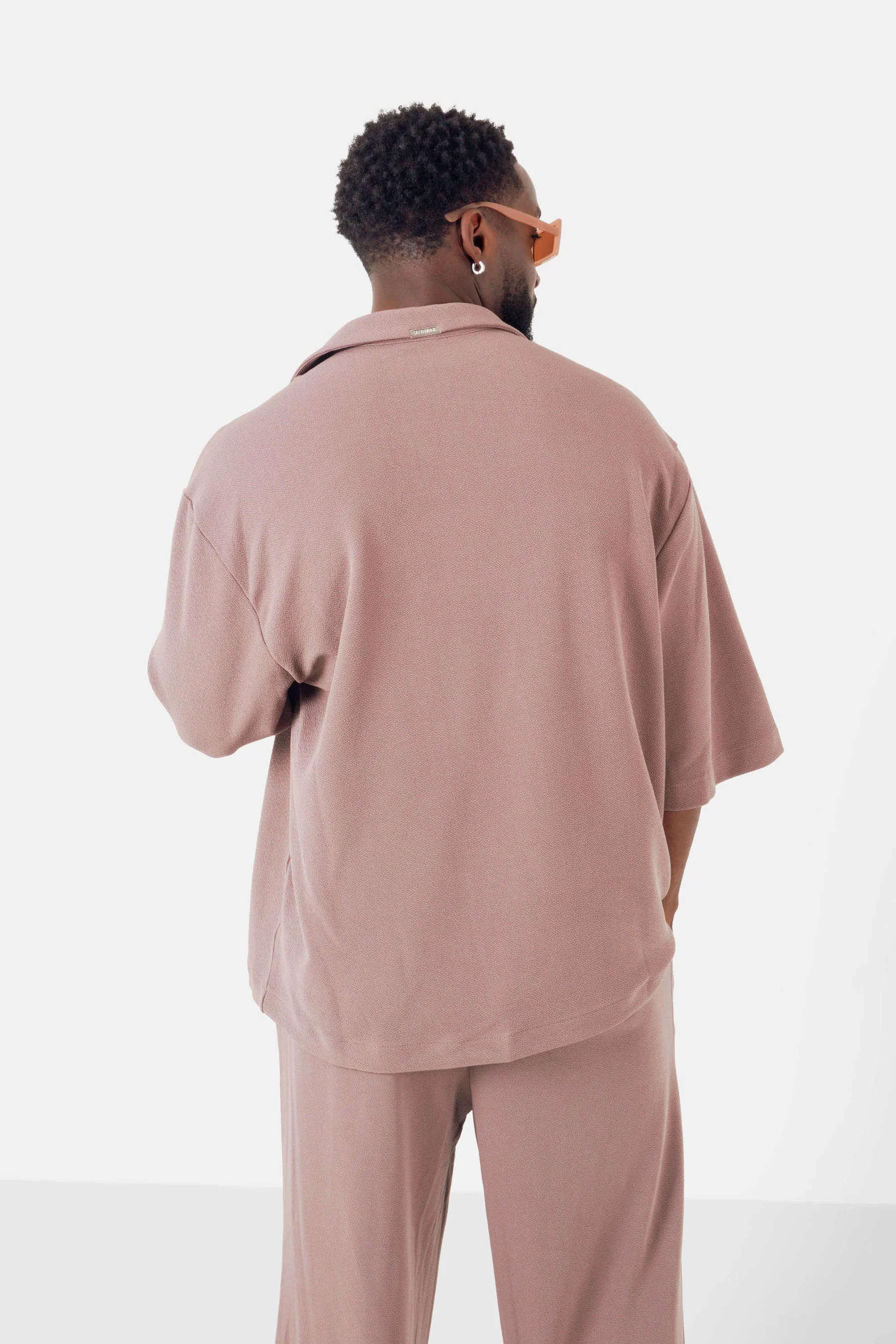 Chemise texturé logo Marron - Image 5