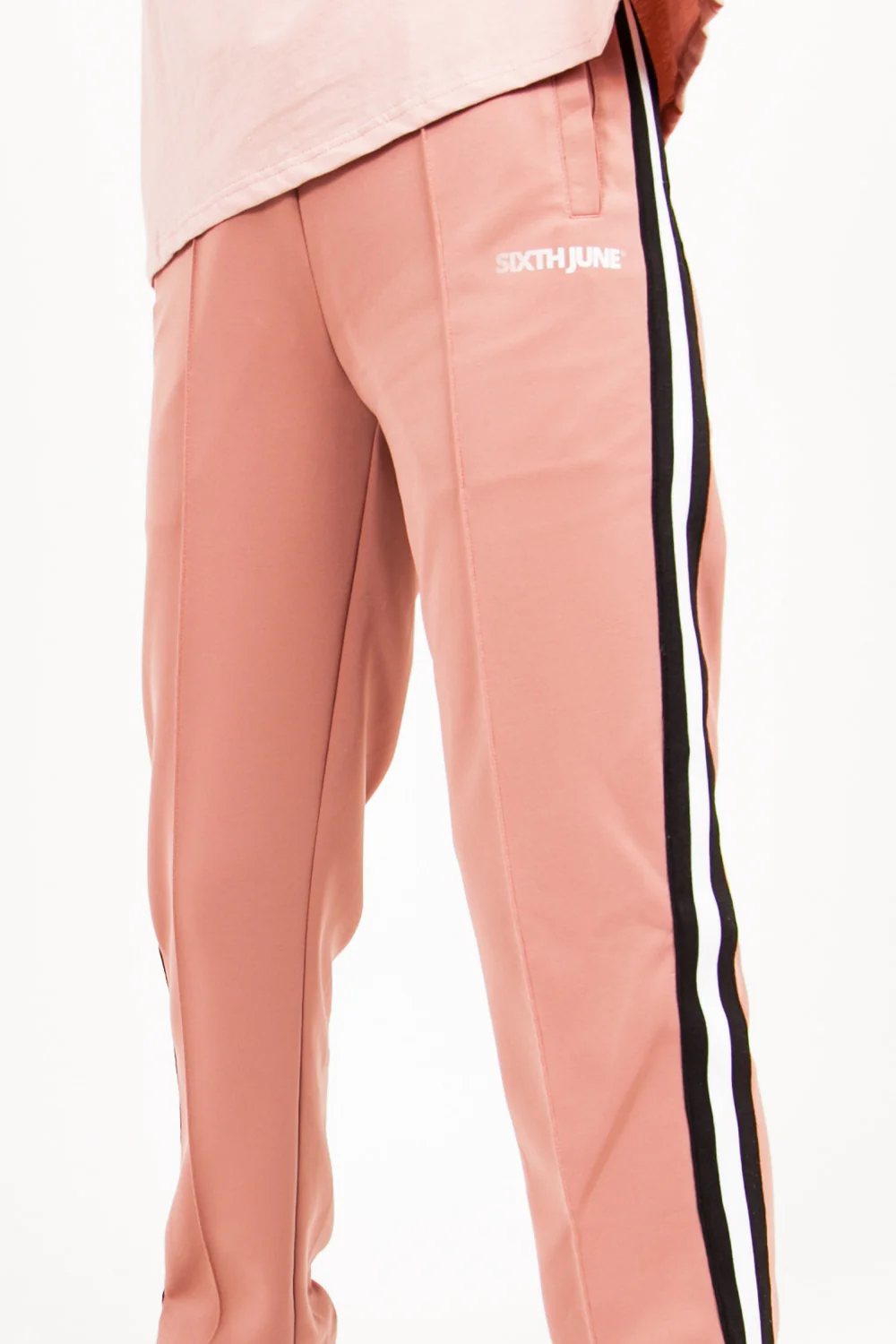 Pantalon jogging bande rose - Image 4