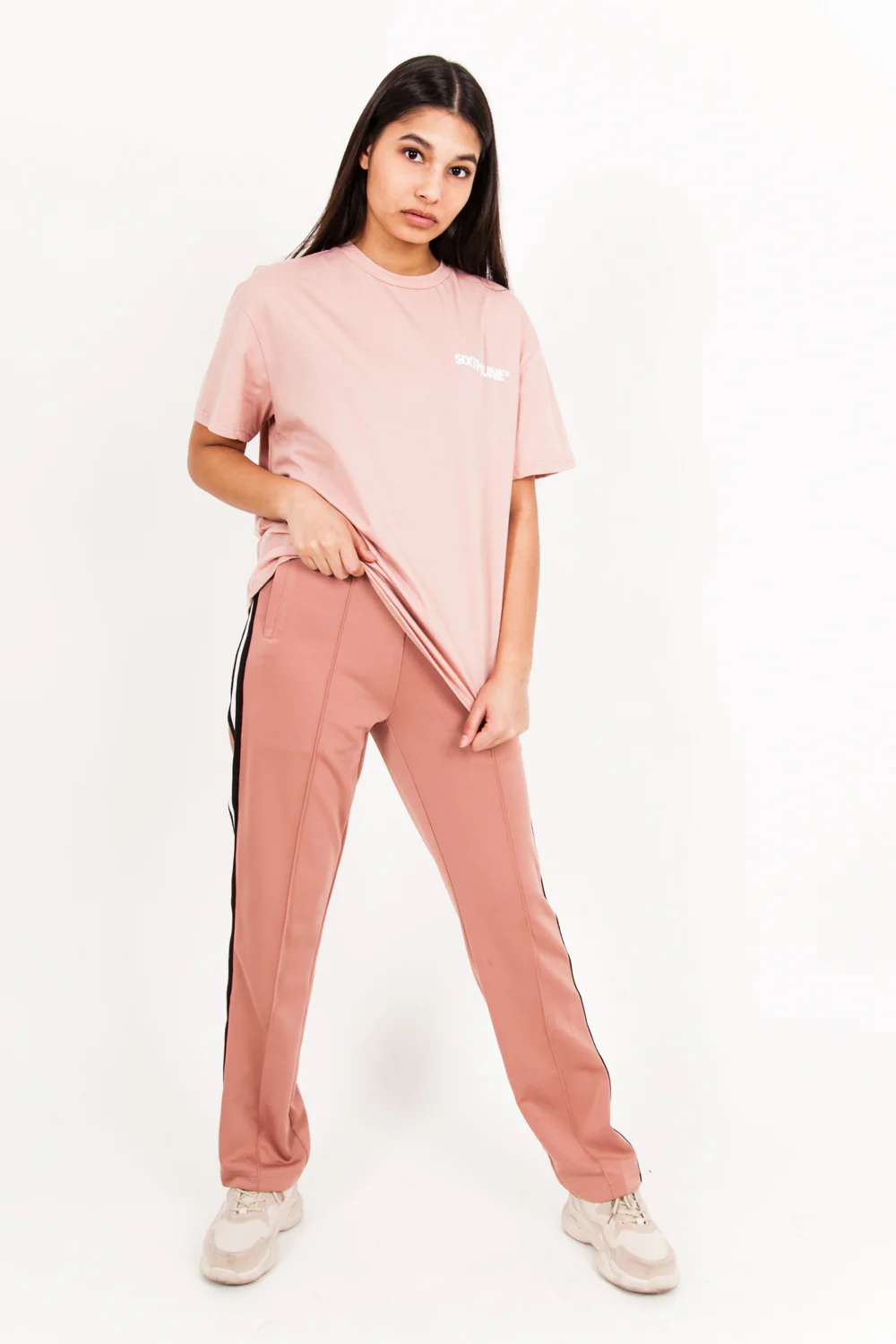Pantalon jogging bande rose - Image 5