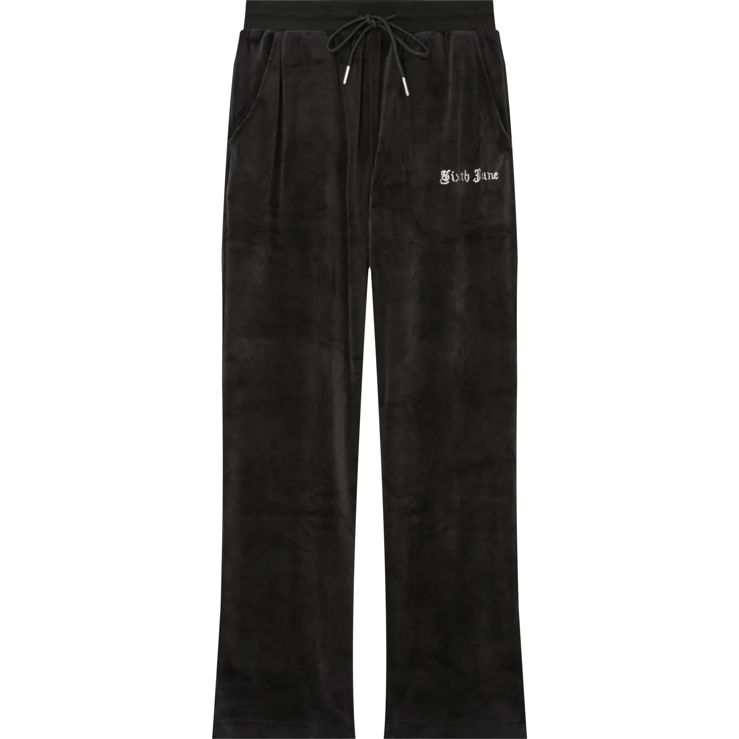 Jogging droit velours strass Noir - Image 6