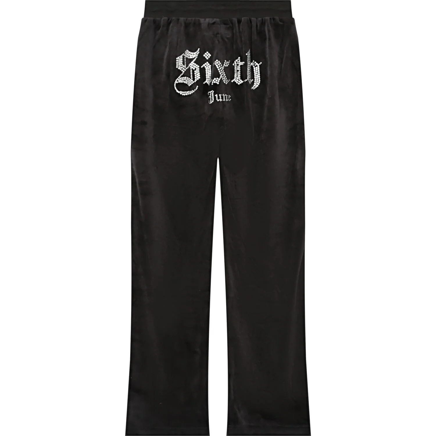 Jogging droit velours strass Noir - Image 7