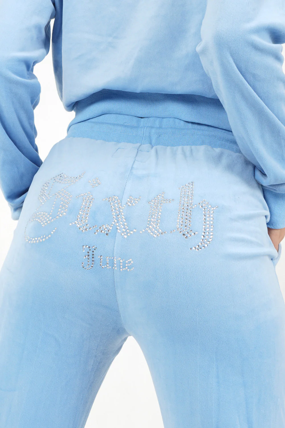 Jogging droit velours Bleu - Image 3
