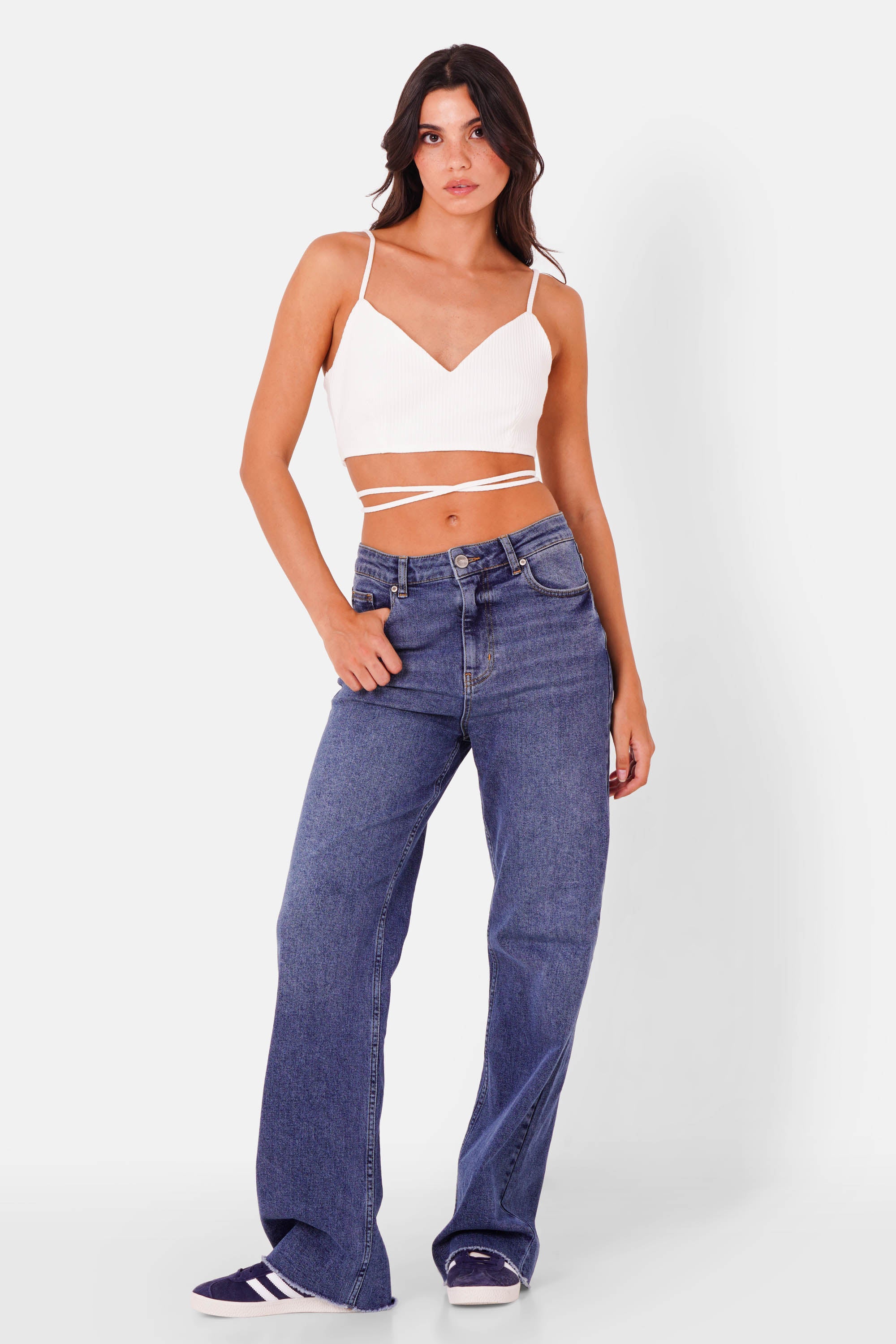 RIBBED laced w/s top - Image 2