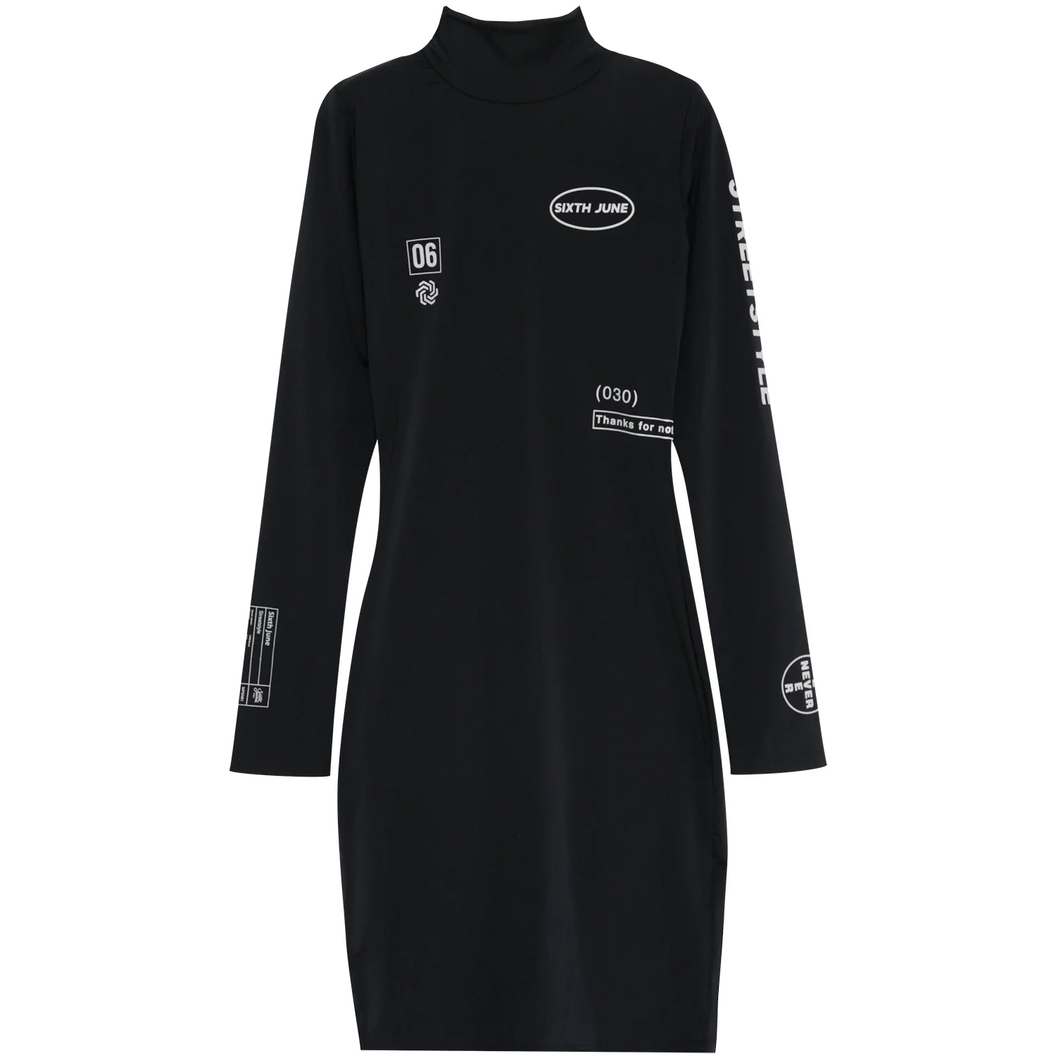 Robe soyeuse manches longues Noir - Image 2