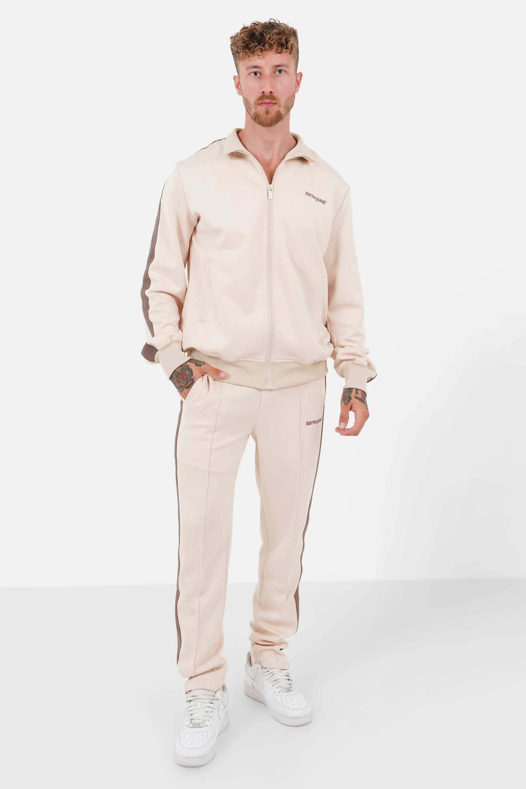 Jogging bandes Beige - Image 2