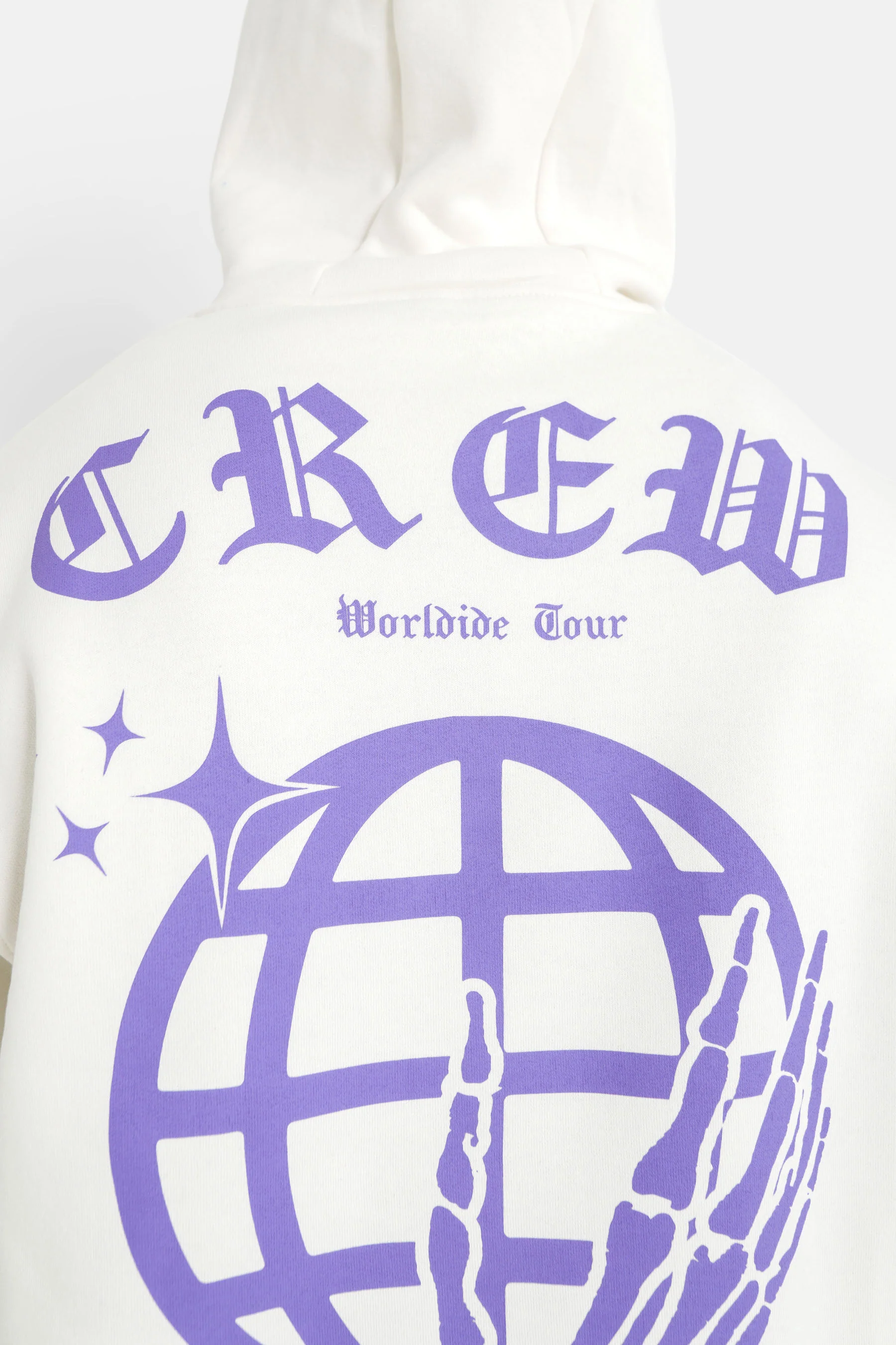 Sweatshirt capuche globe Blanc - Image 3