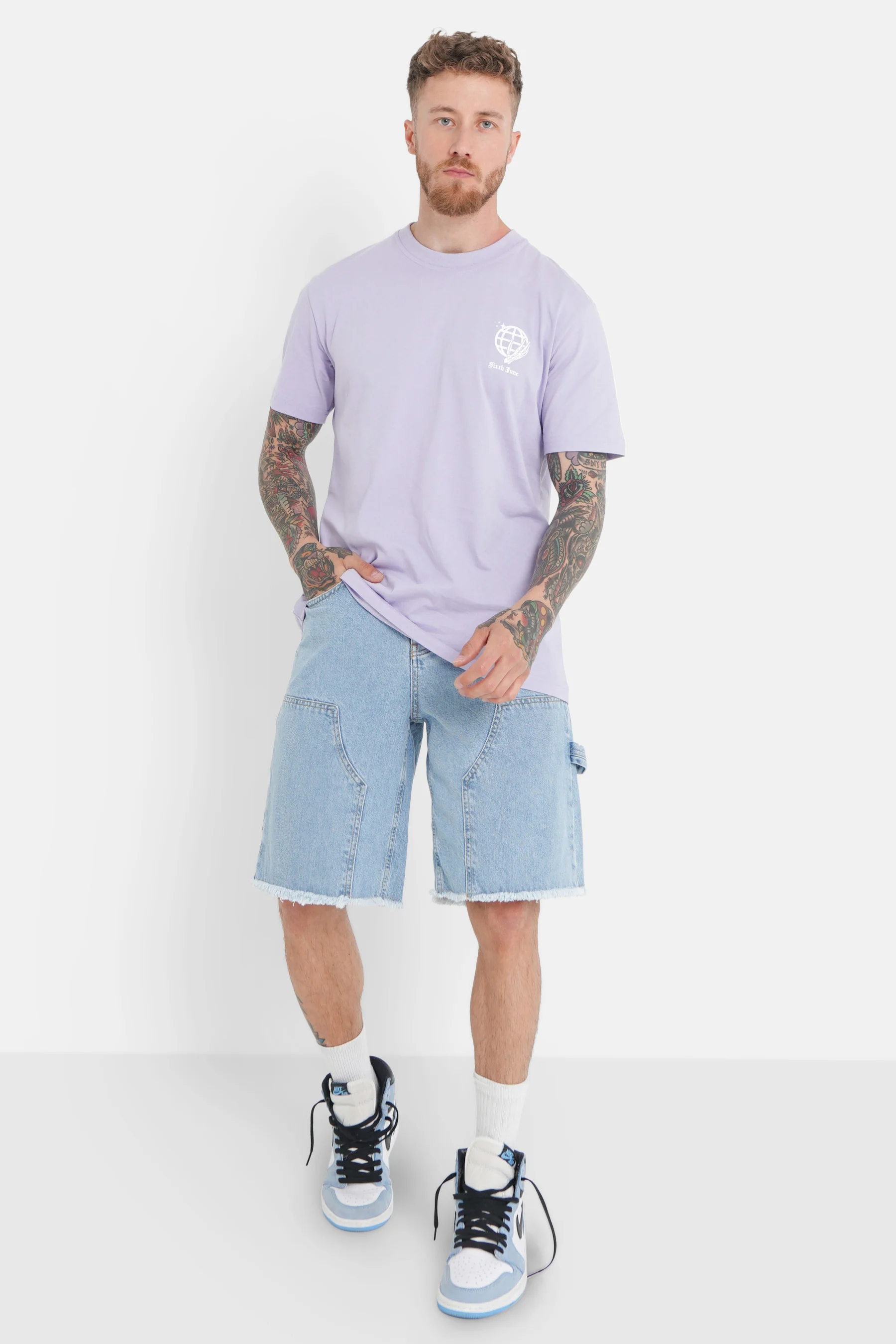 T-shirt crew globe Violet clair - Image 2