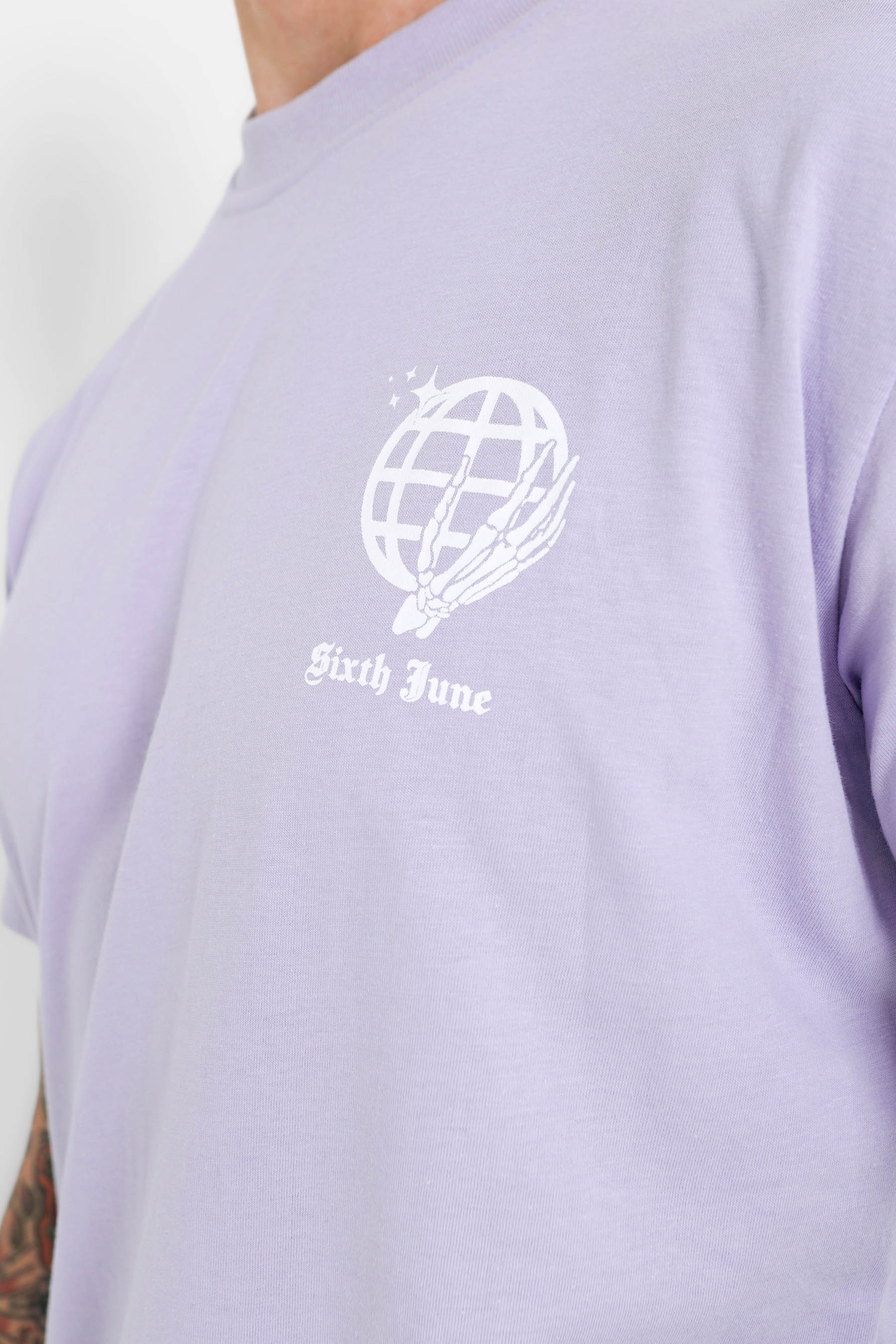 T-shirt crew globe Violet clair - Image 3