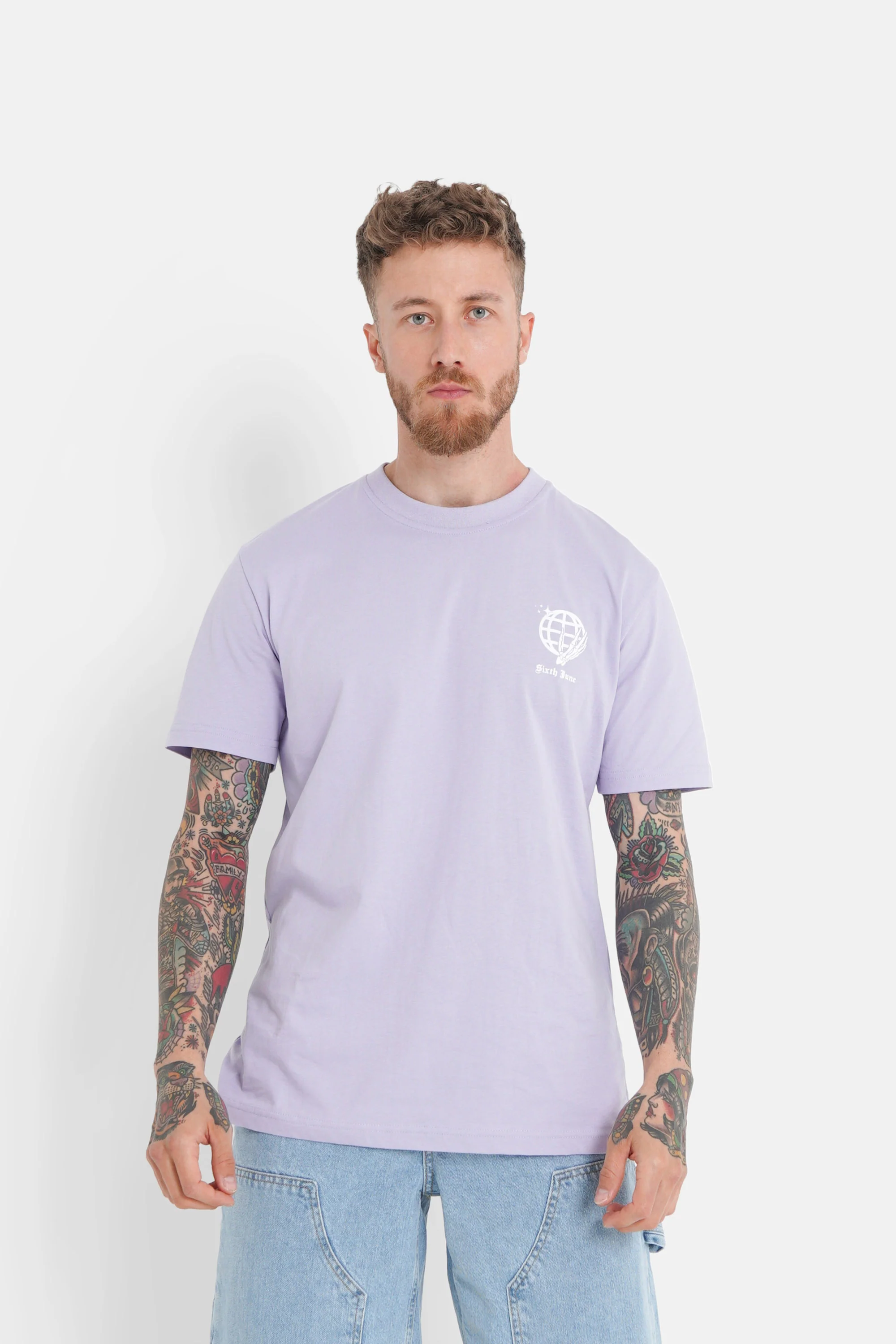 T-shirt crew globe Violet clair - Image 5