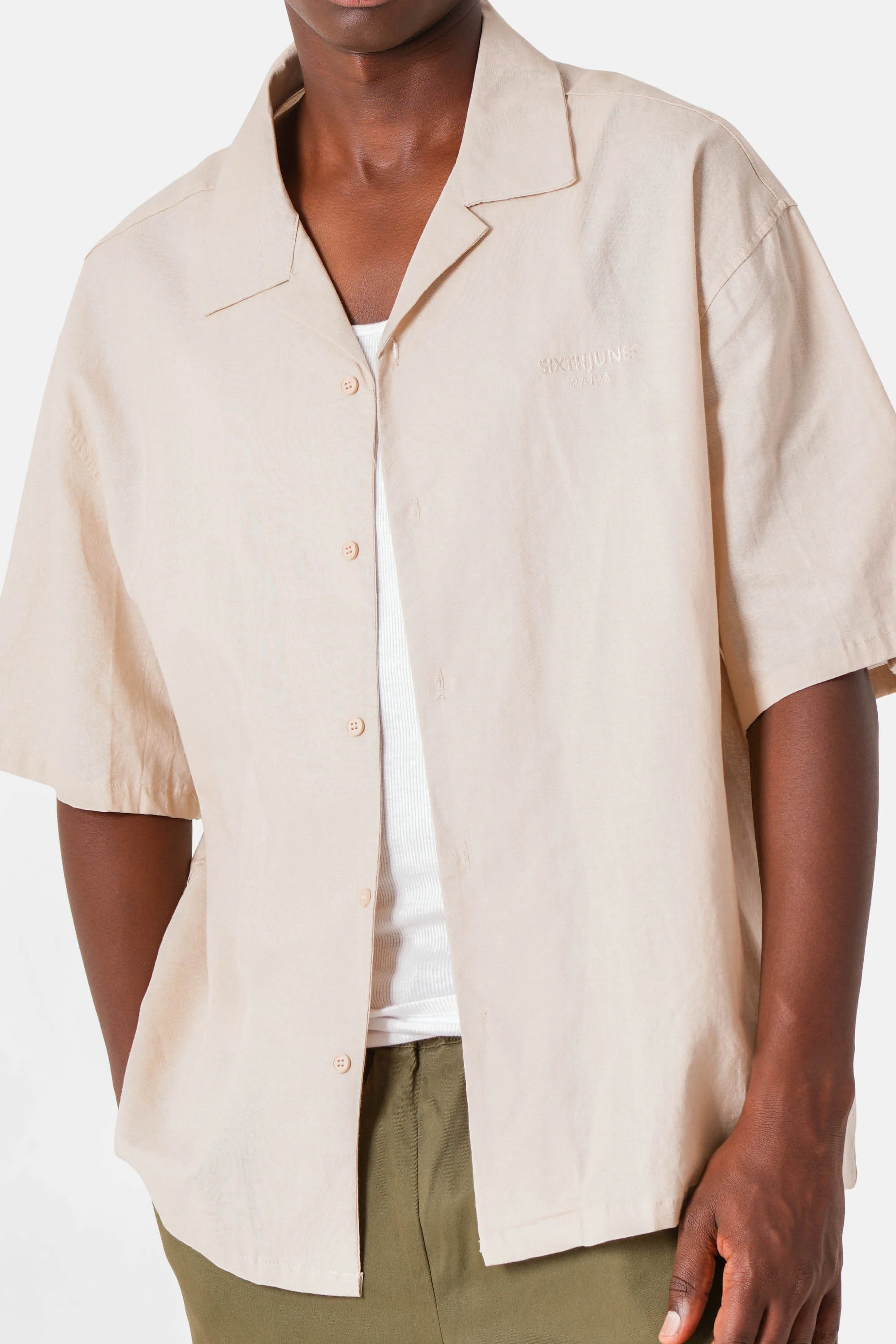 Chemise logo broderie Beige - Image 3