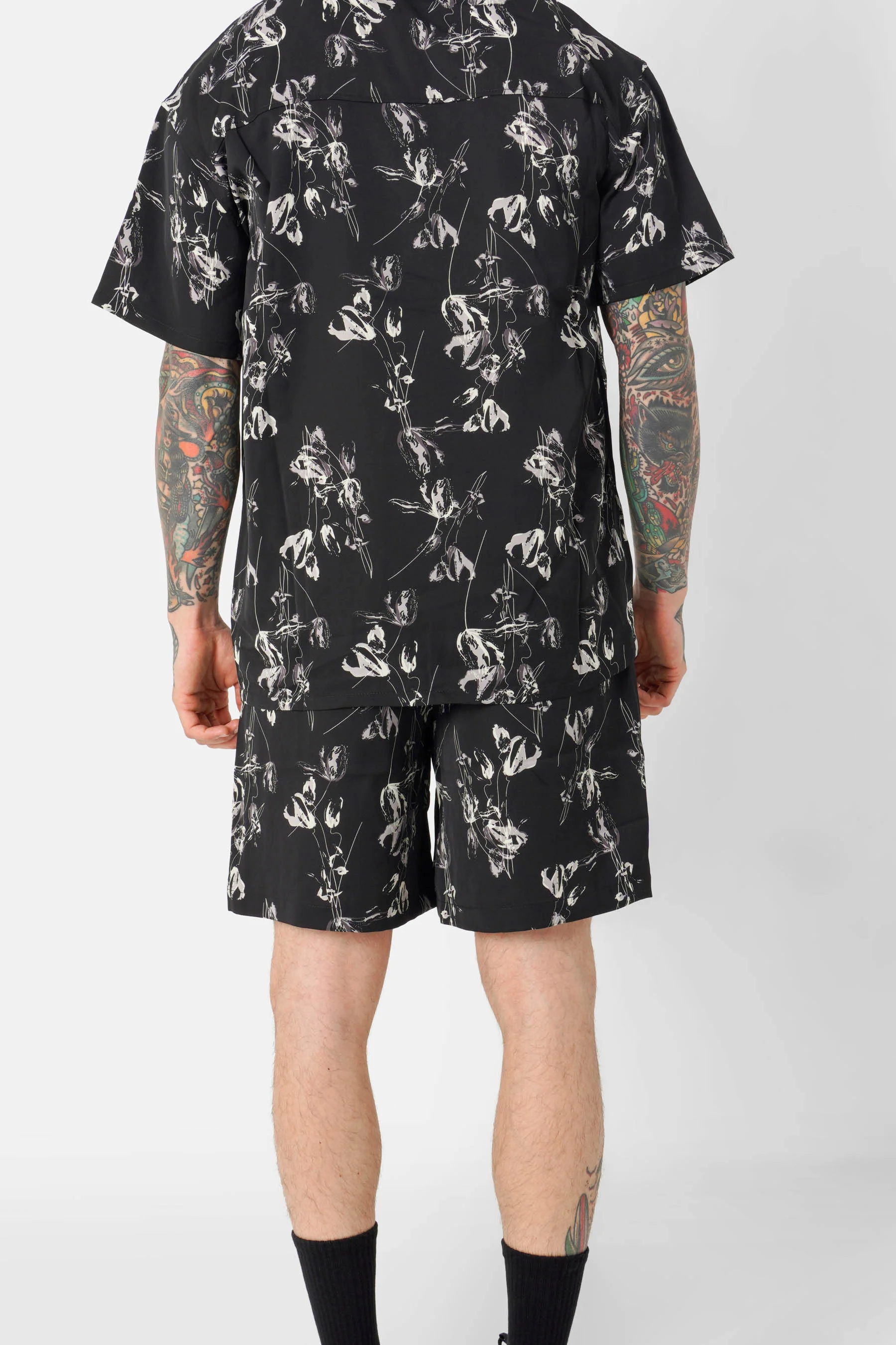 Short fluide imprimé floral Noir - Image 5