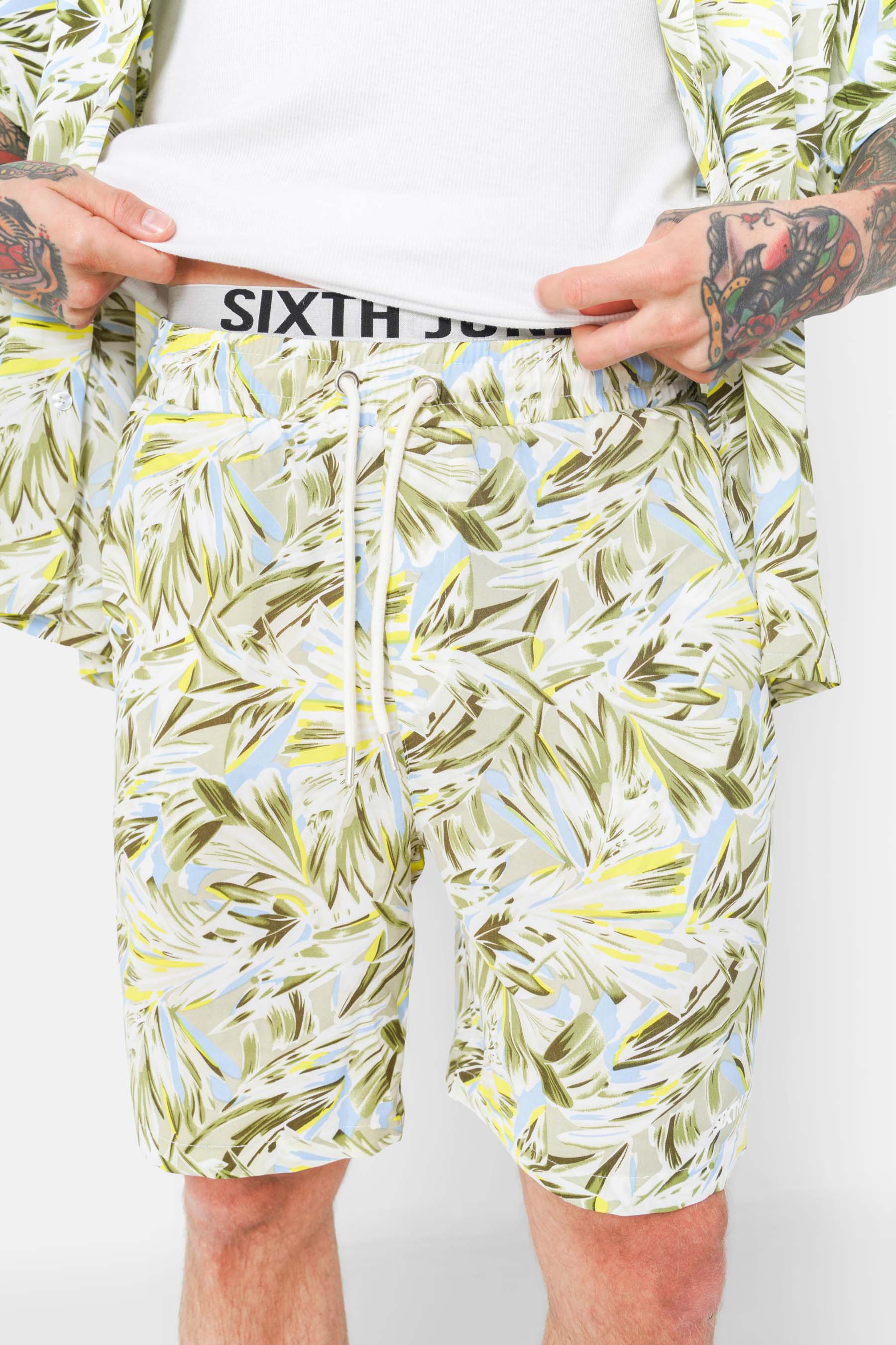 Short fluide imprimé floral Vert - Image 3
