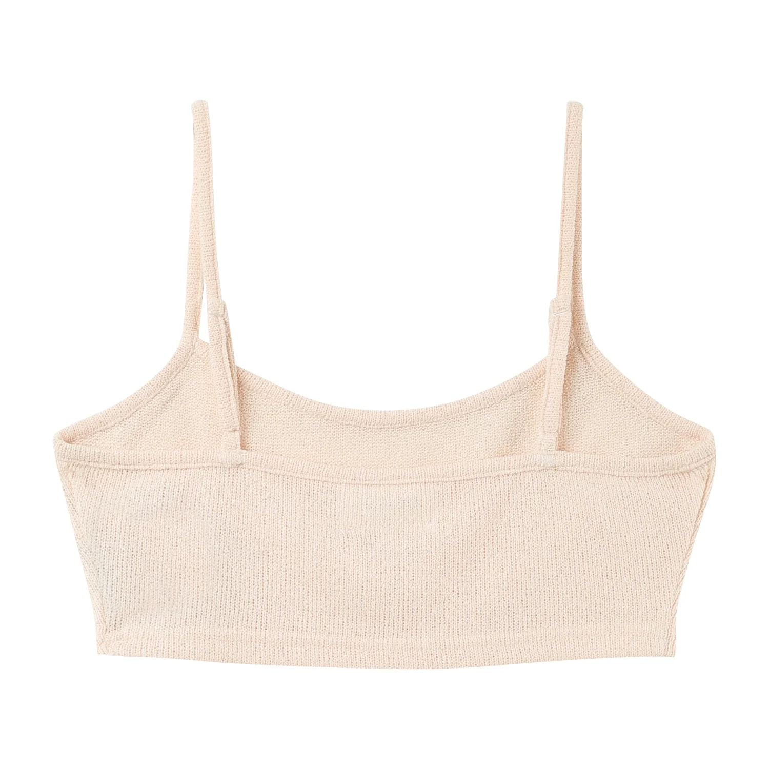 Top bretelles bijou côtelé Beige - Image 8