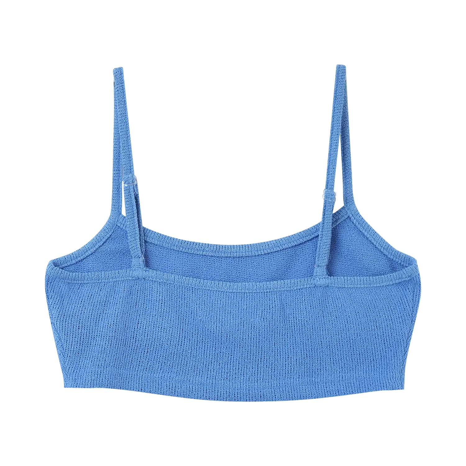 Top bretelles bijou côtelé Bleu - Image 8