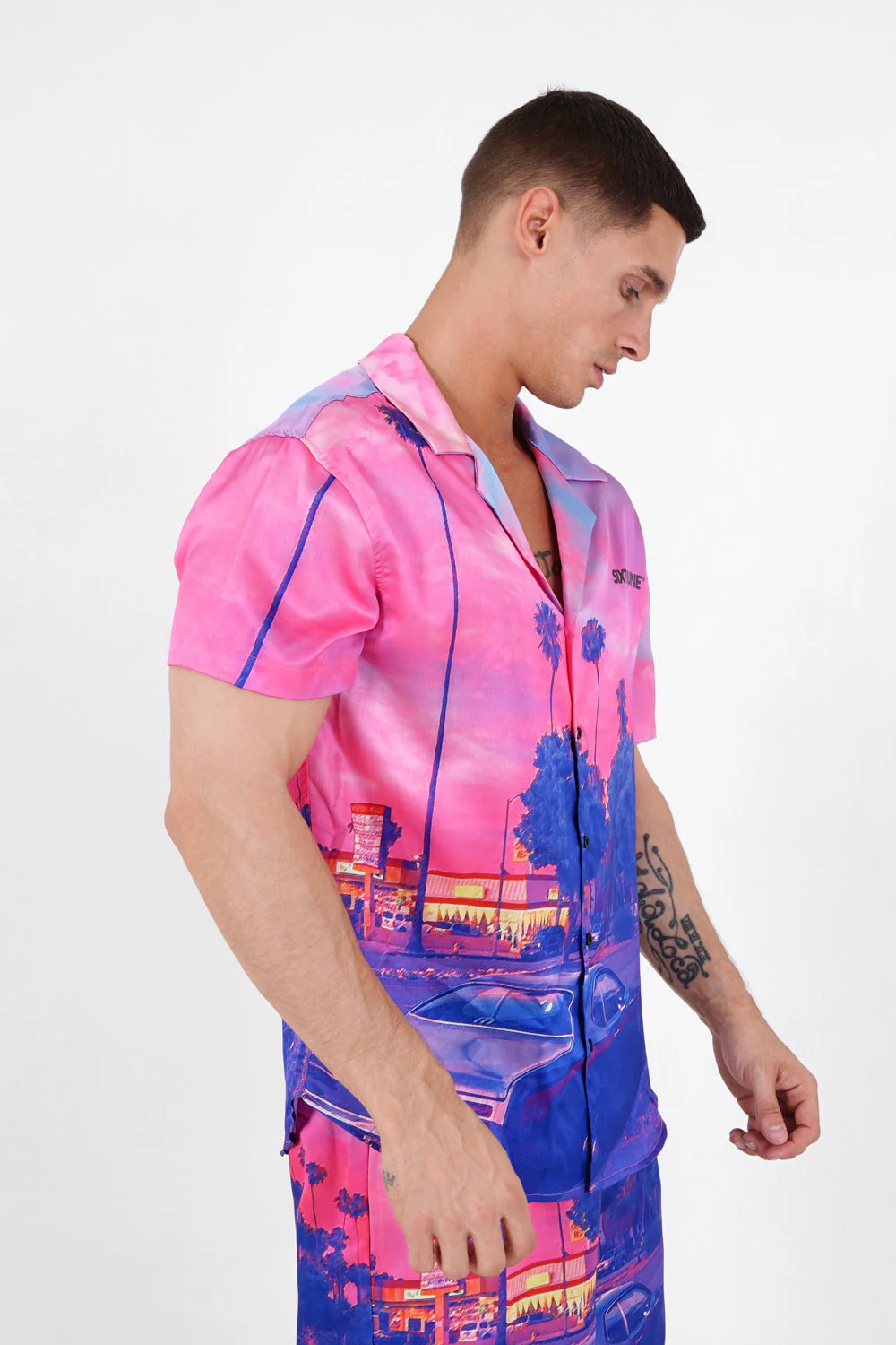 Chemise satiné sunset Rose - Image 4