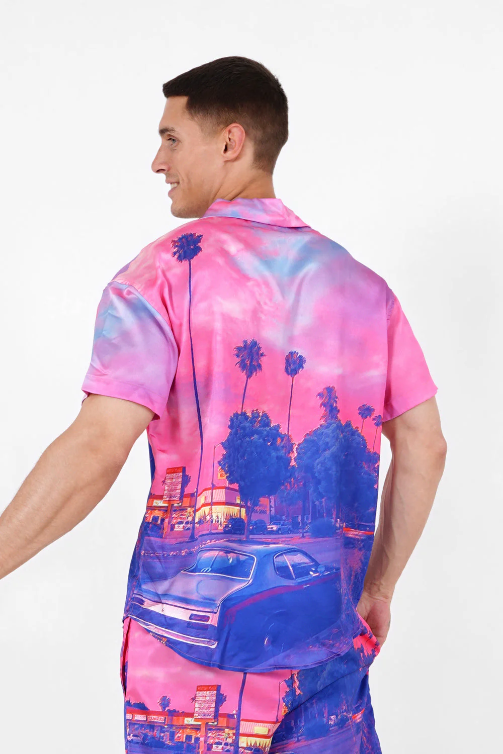 Chemise satiné sunset Rose - Image 5
