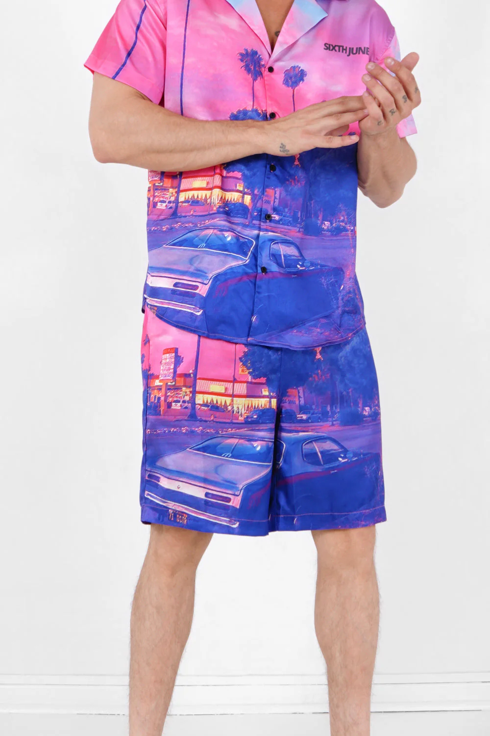 Short satiné sunset Rose
