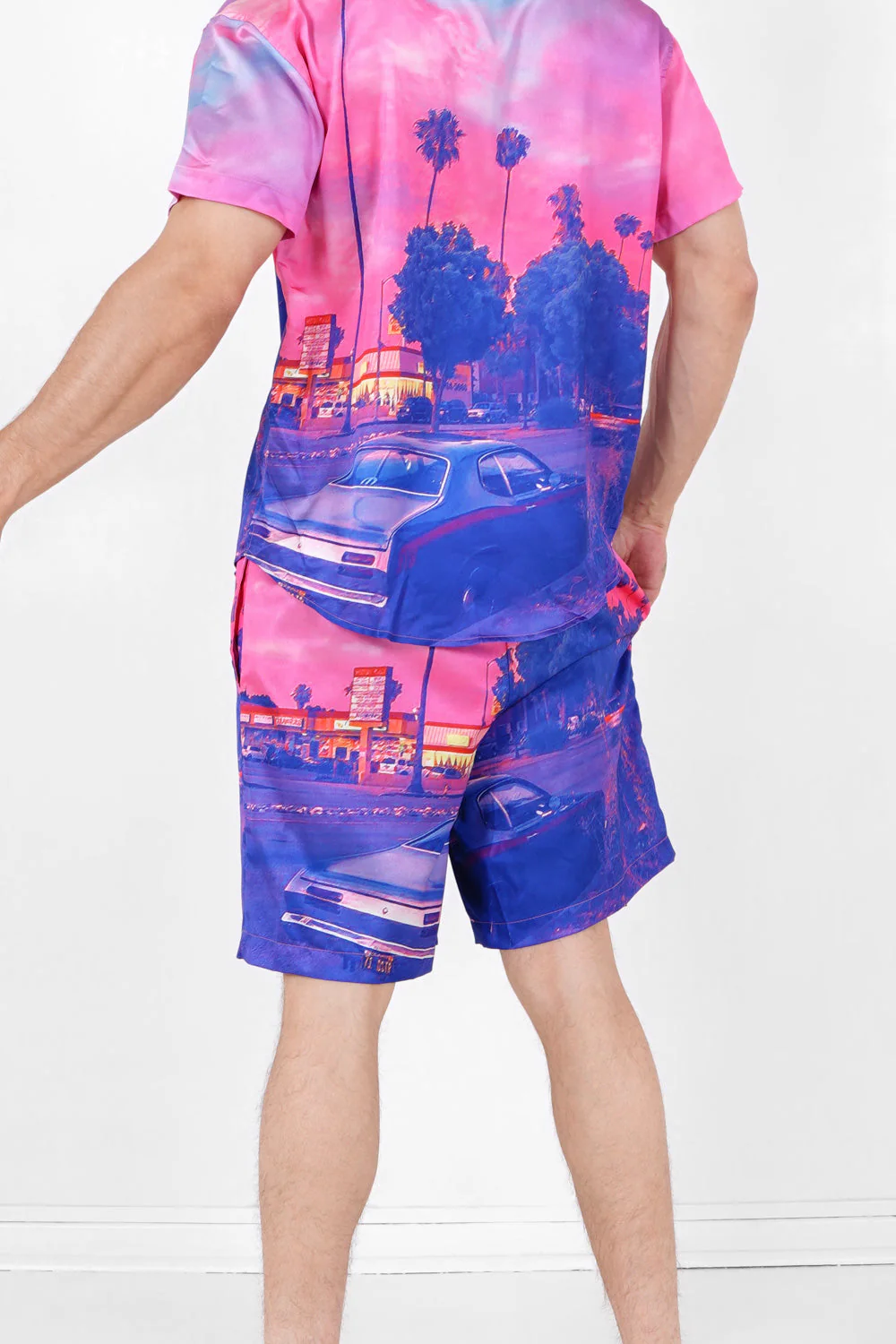 Short satiné sunset Rose - Image 5